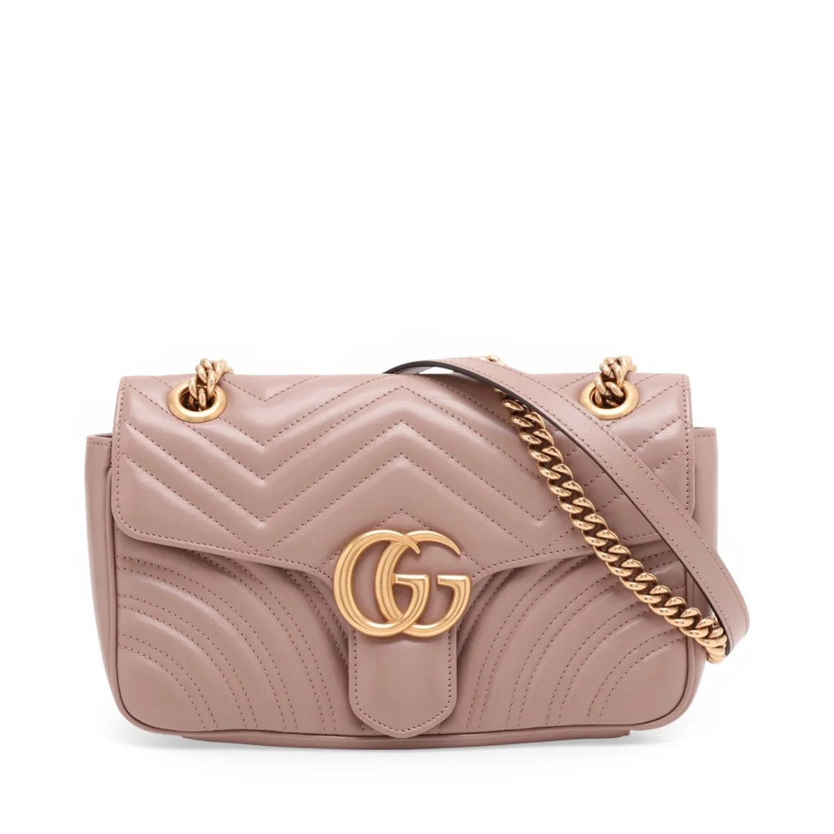 GG Marmont Leather Chain Shoulder Bag, Beige, 443497