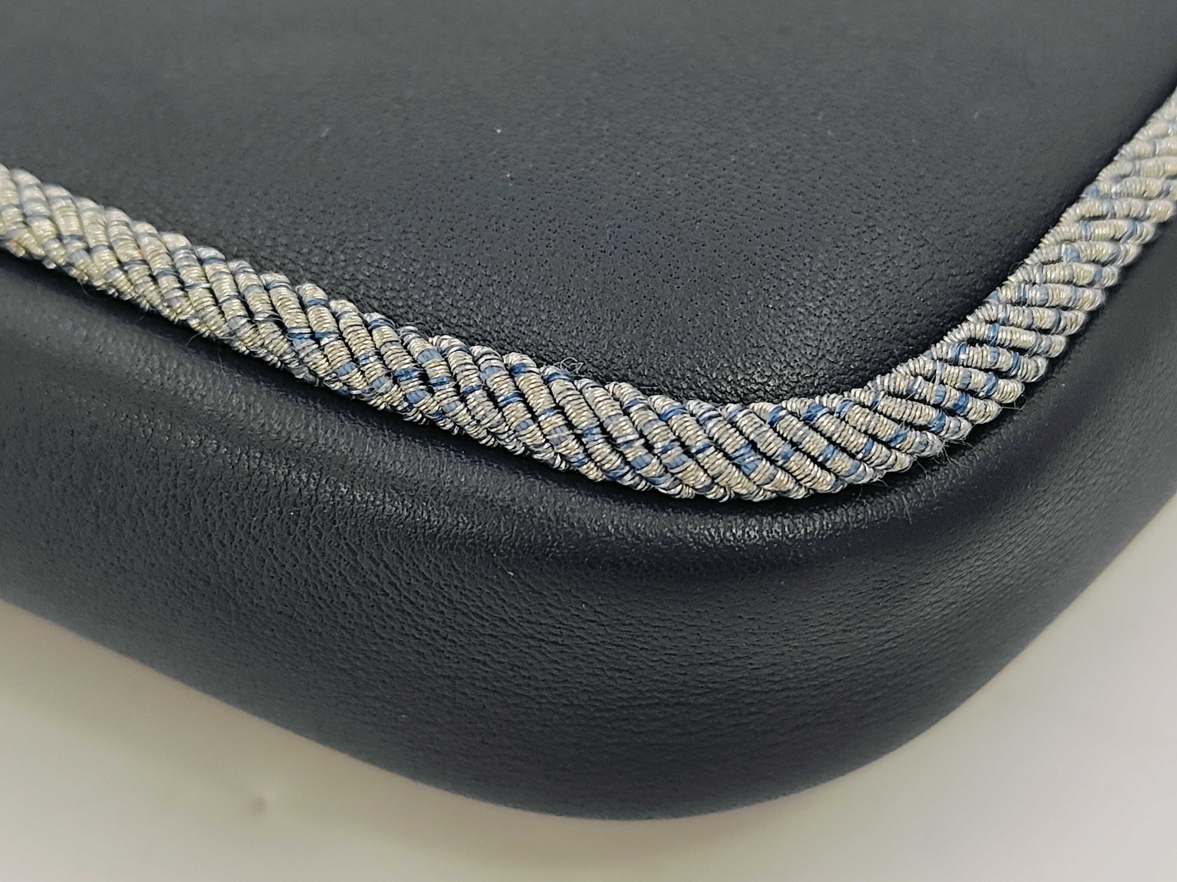 Mini Flap Bag, Matelassé Lambskin, Navy, Silver Hardware, AS0016 Shoulder Bag — view 7