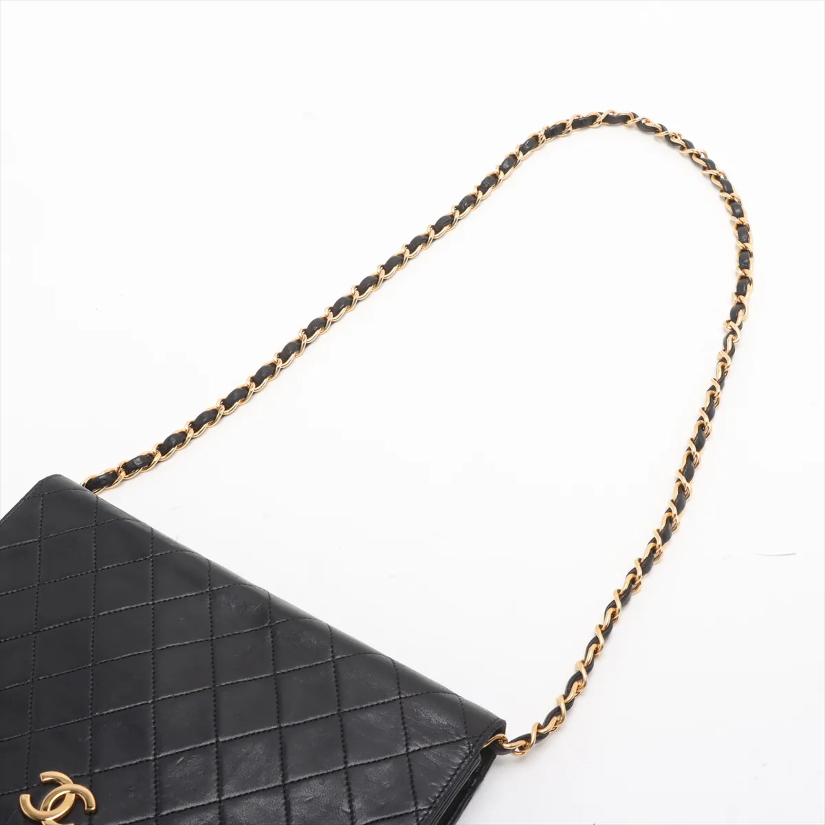 Matelasse Lambskin Chain Shoulder Bag Push Lock Black Gold Hardware 271538 Series 0 — view 5