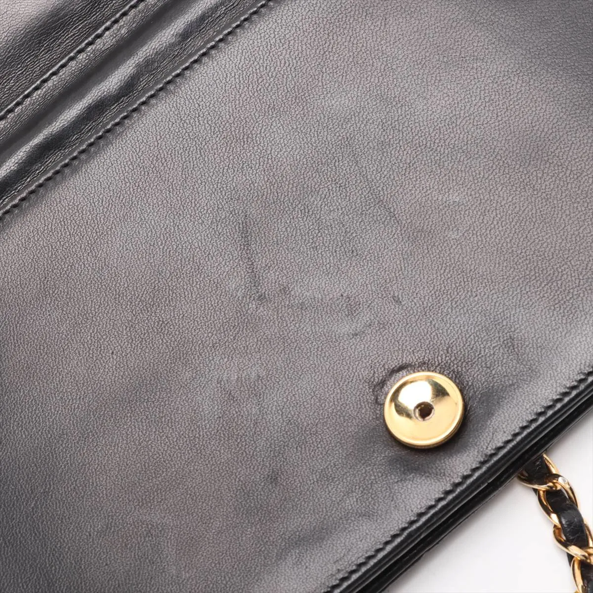 Matelasse Lambskin Chain Shoulder Bag Push Lock Black Gold Hardware 271538 Series 0 — view 9