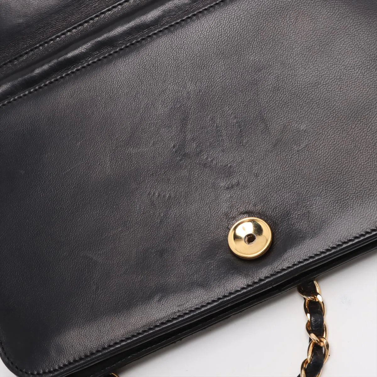Matelasse Lambskin Chain Shoulder Bag Push Lock Black Gold Hardware 271538 Series 0 — view 10