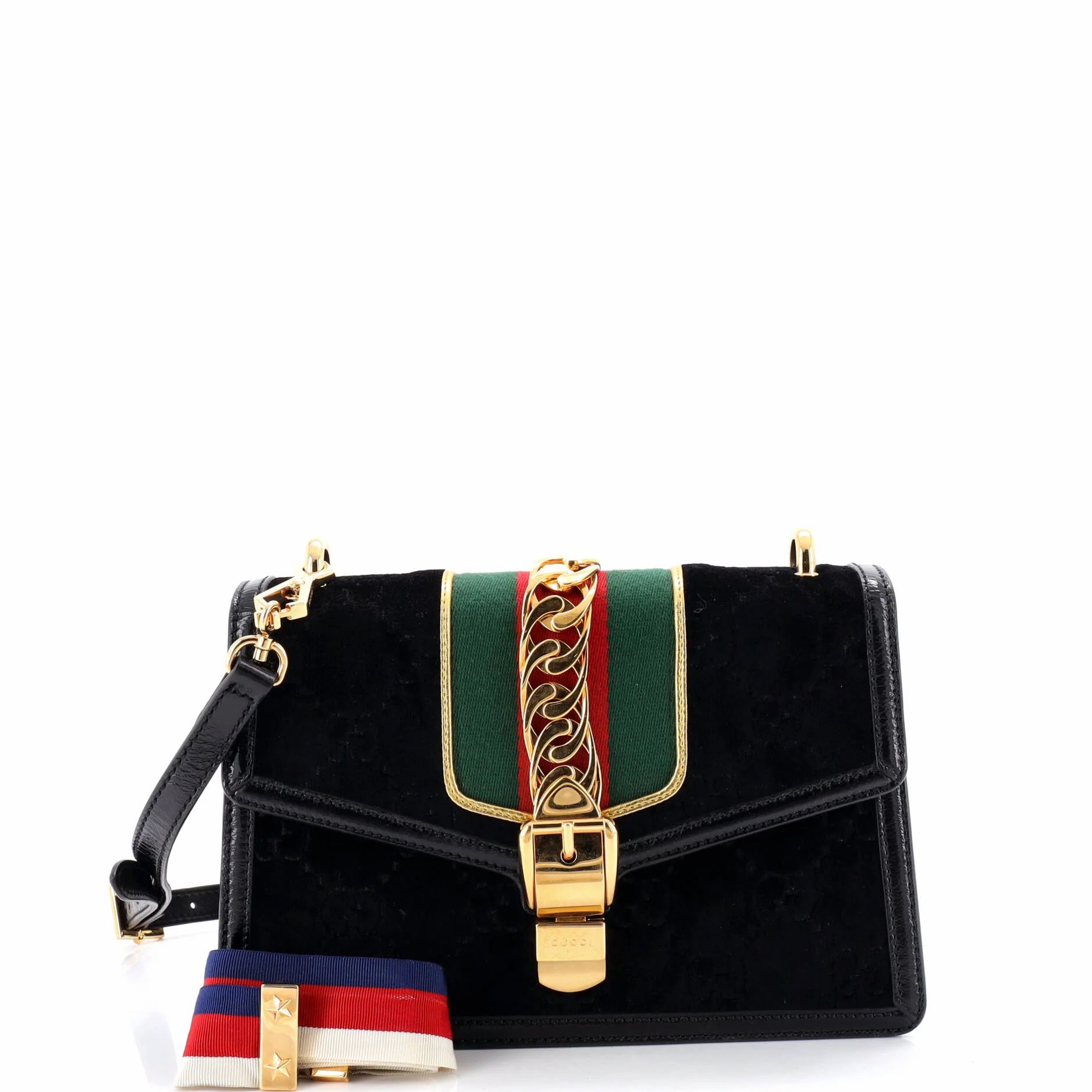 Sylvie Shoulder Bag Gg Velvet Small — view 2