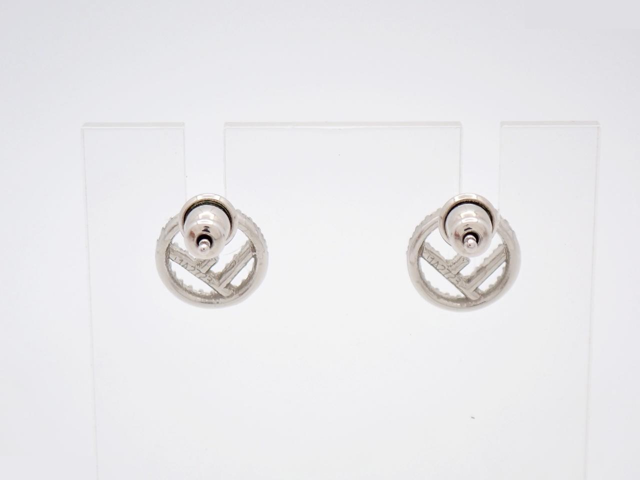 rhinestone logo earrings — view 2