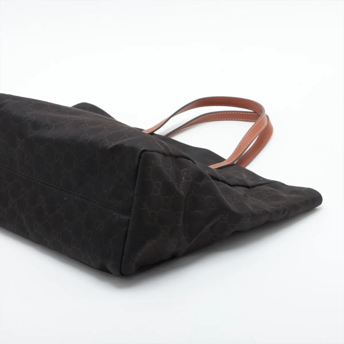 GG Nylon 282439 Nylon x Leather Tote Bag Brown — view 3