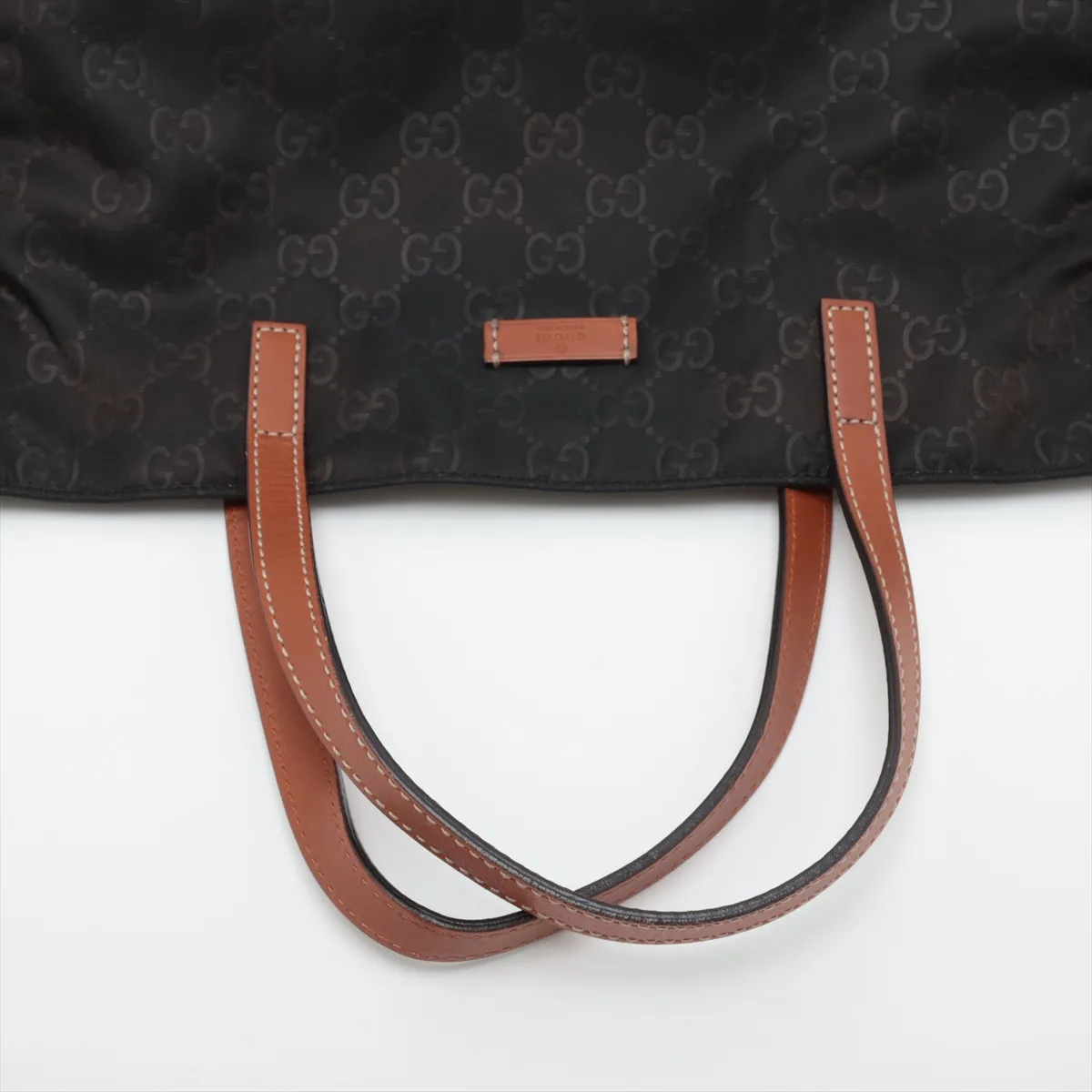 GG Nylon 282439 Nylon x Leather Tote Bag Brown — view 5