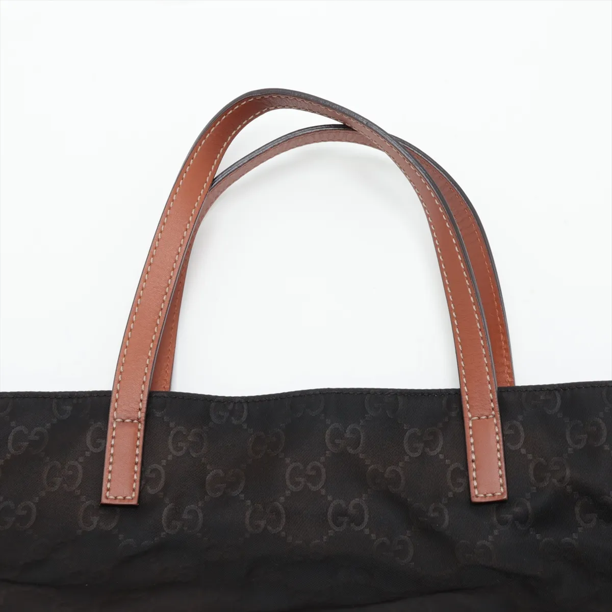 GG Nylon 282439 Nylon x Leather Tote Bag Brown — view 6
