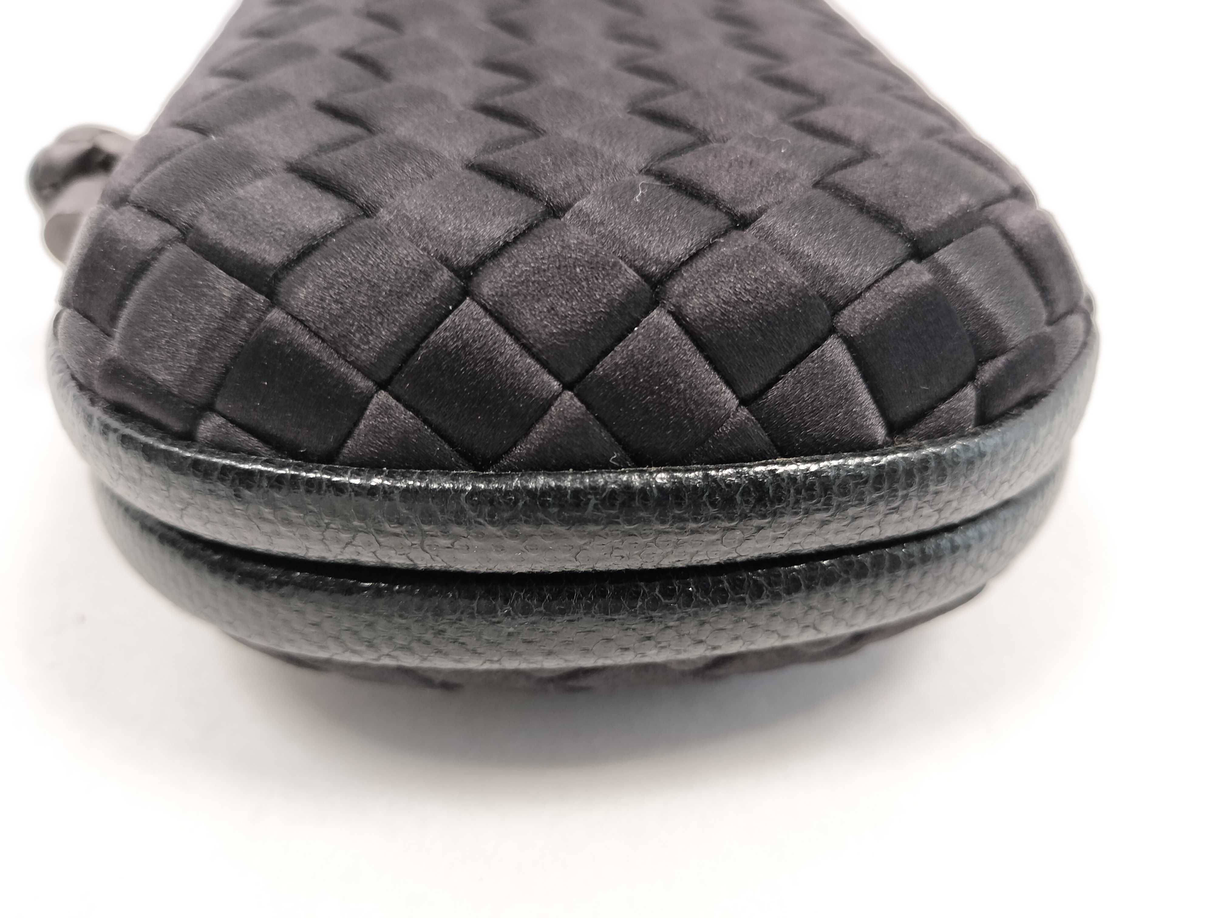 Intrecciato PH - Intrecciato Knot Satin Clutch Bag Black Leather Clutch Bag — view 13