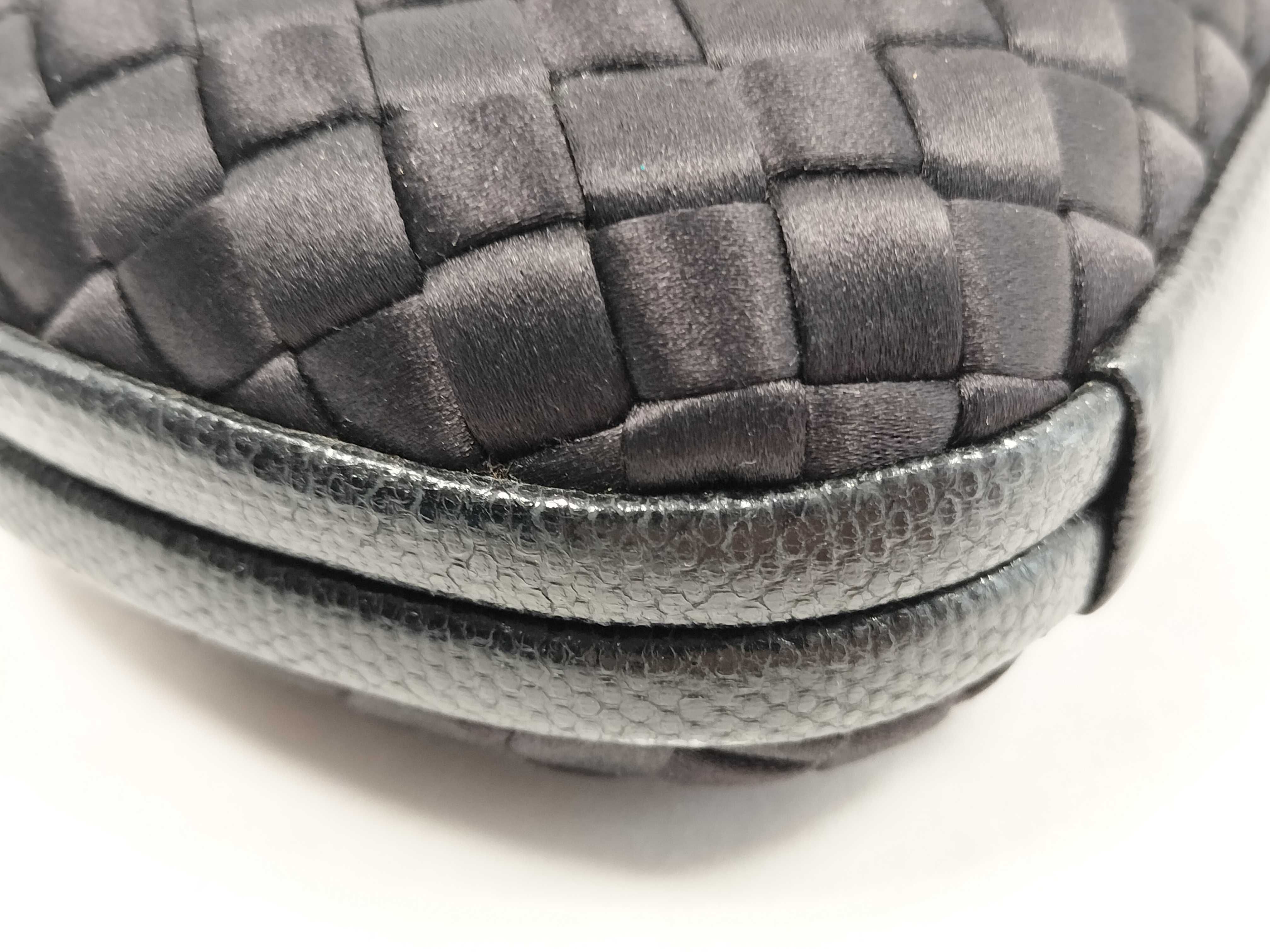 Intrecciato PH - Intrecciato Knot Satin Clutch Bag Black Leather Clutch Bag — view 3
