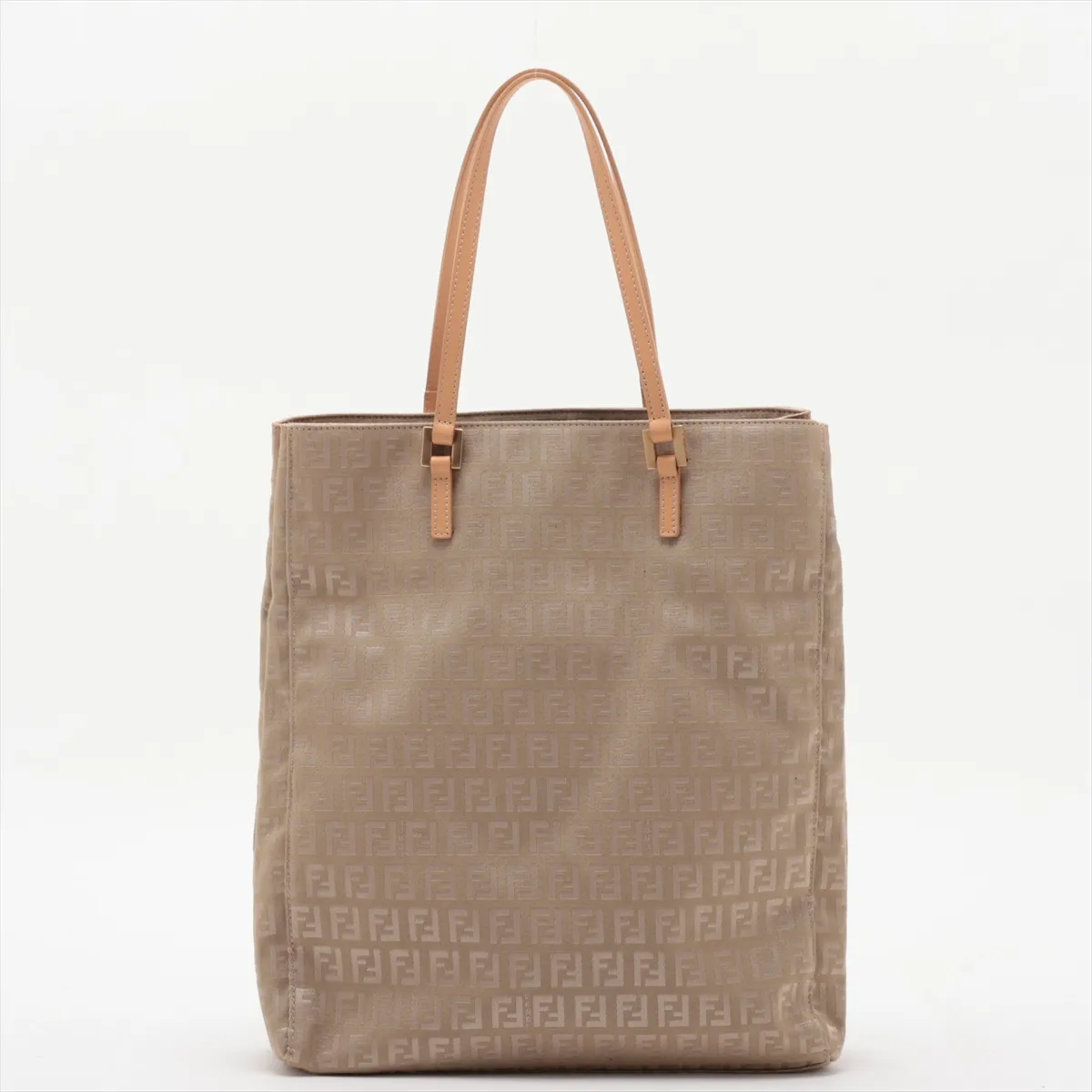 Zucchino Canvas x Leather Tote Bag, Beige