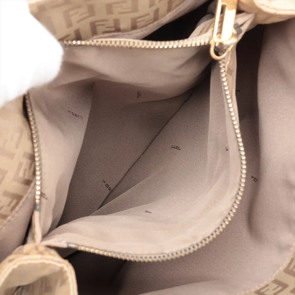 Zucchino Canvas x Leather Tote Bag, Beige — view 9