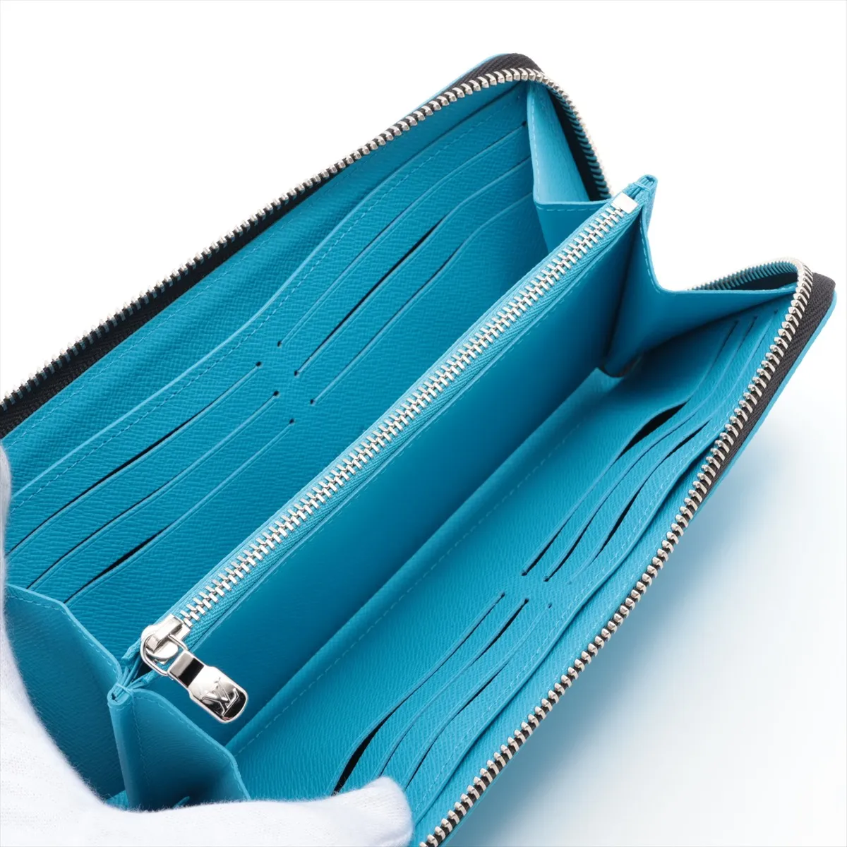 Taigarama Zippy Wallet Horizontal - Blue Round Zip Wallet M28396 (RFID detected) — view 3