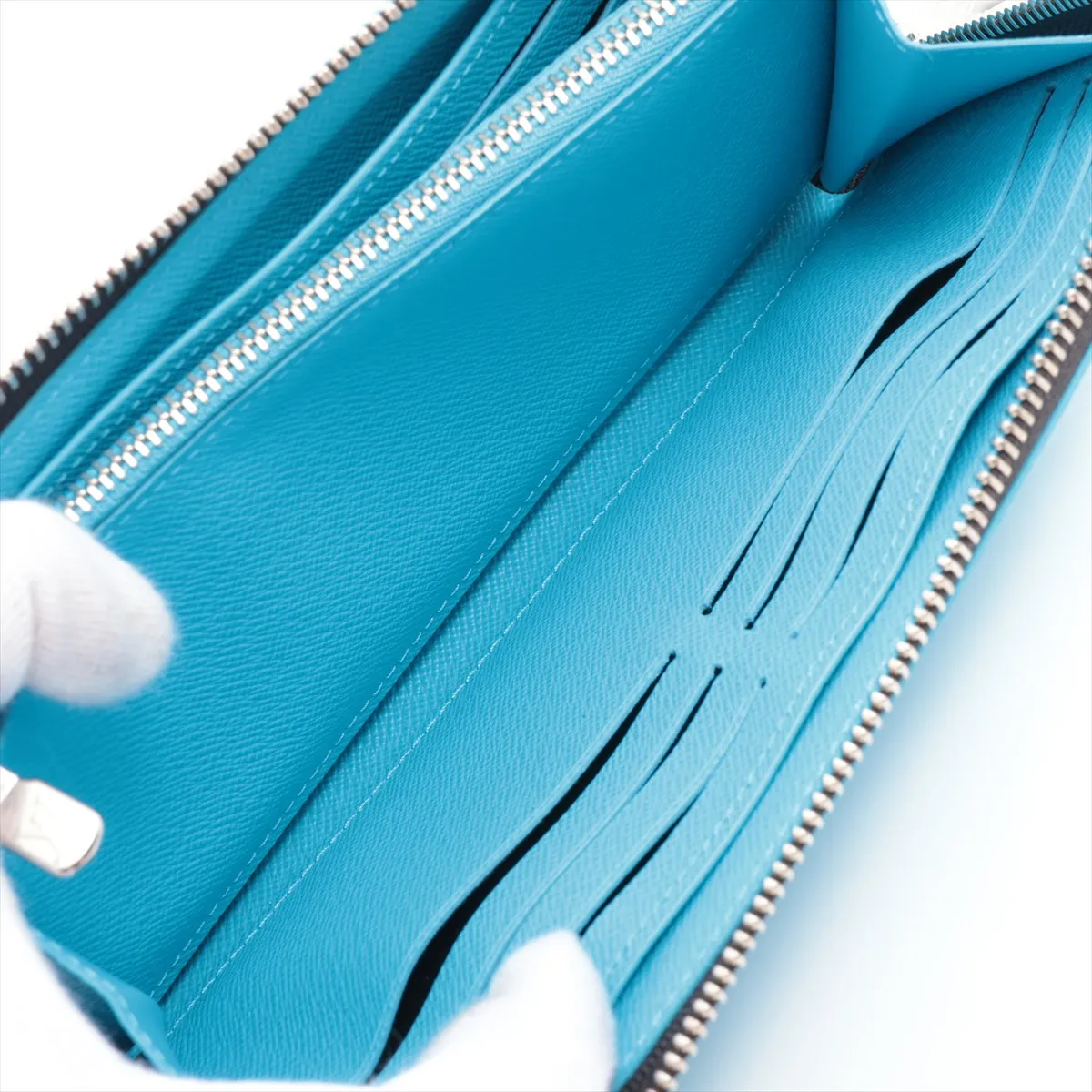 Taigarama Zippy Wallet Horizontal - Blue Round Zip Wallet M28396 (RFID detected) — view 6
