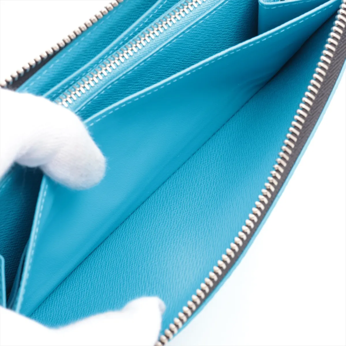 Taigarama Zippy Wallet Horizontal - Blue Round Zip Wallet M28396 (RFID detected) — view 7