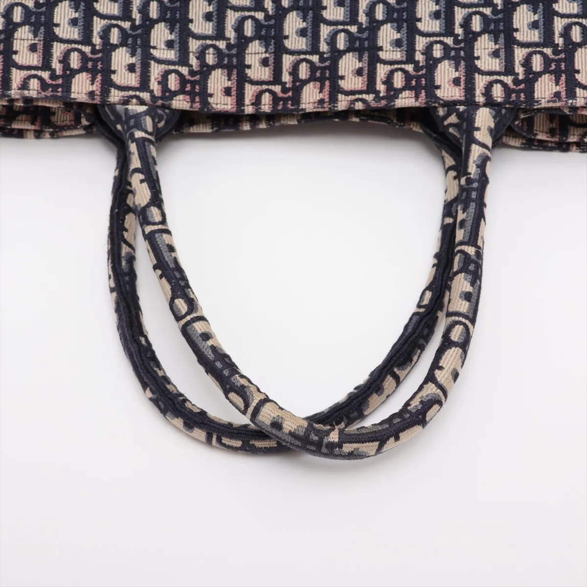 Oblique Book Tote Medium Canvas Tote Bag Navy — view 5