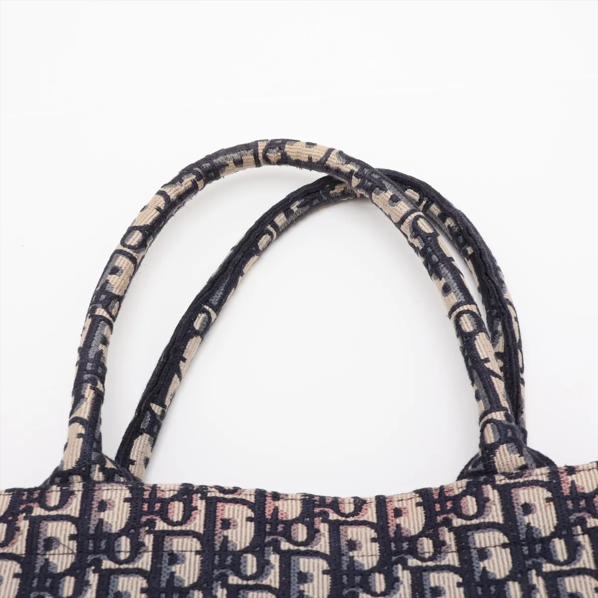 Oblique Book Tote Medium Canvas Tote Bag Navy — view 6