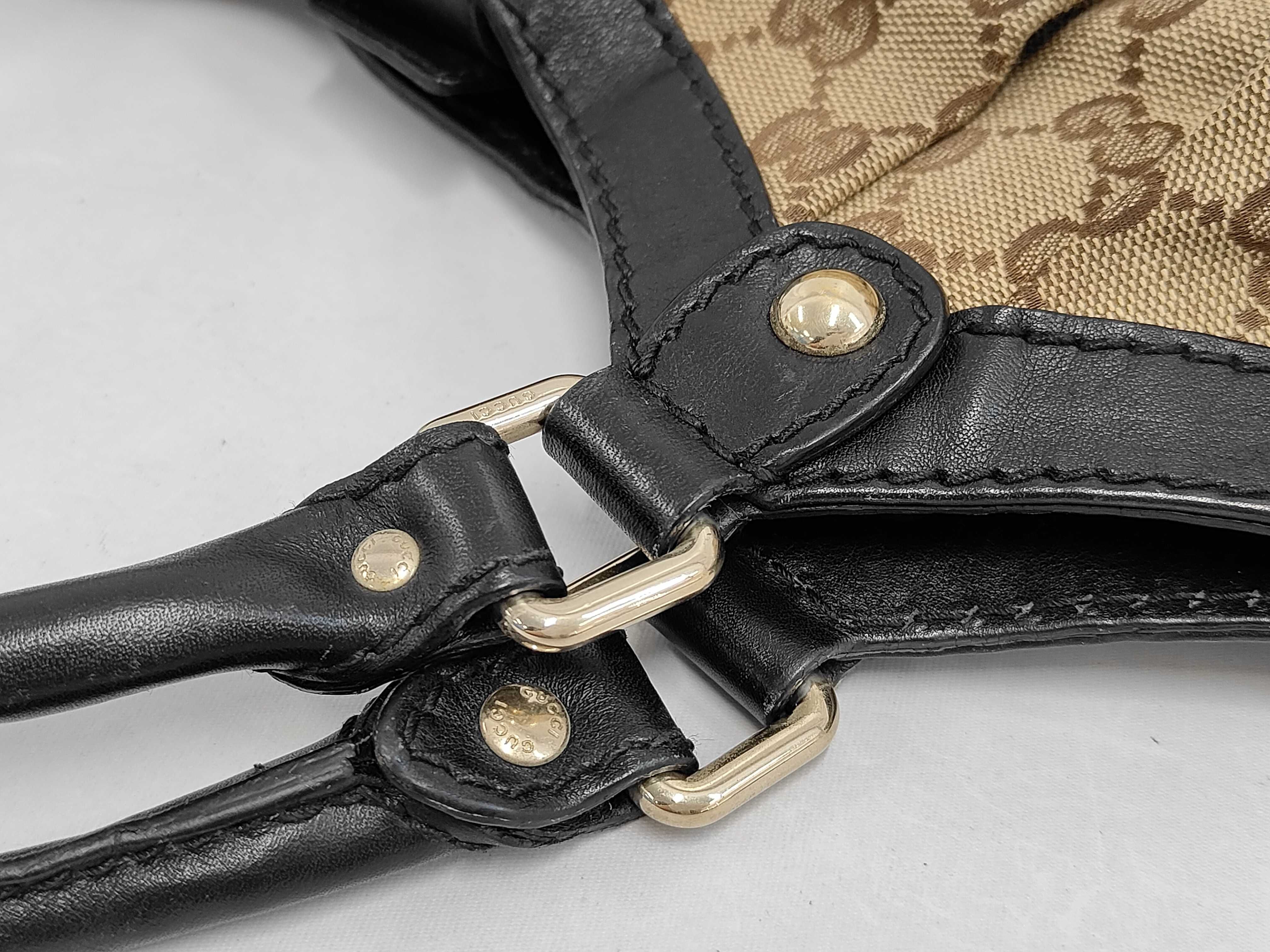 Black Canvas GG Monogram Pumpkin Shoulder Bag (Handbag) — view 6