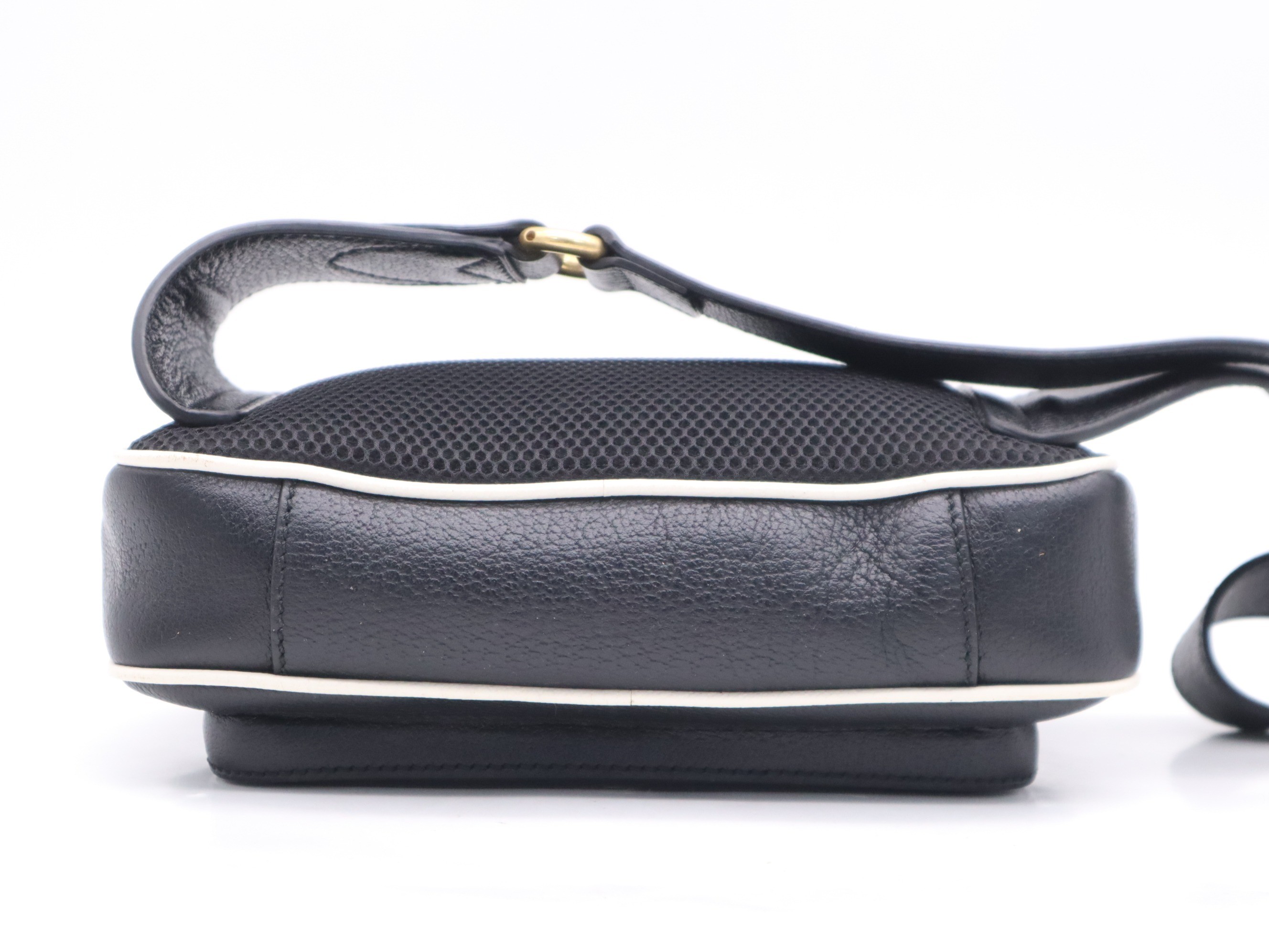 Leather Gucci x Adidas body bag, black, gold hardware. — view 4