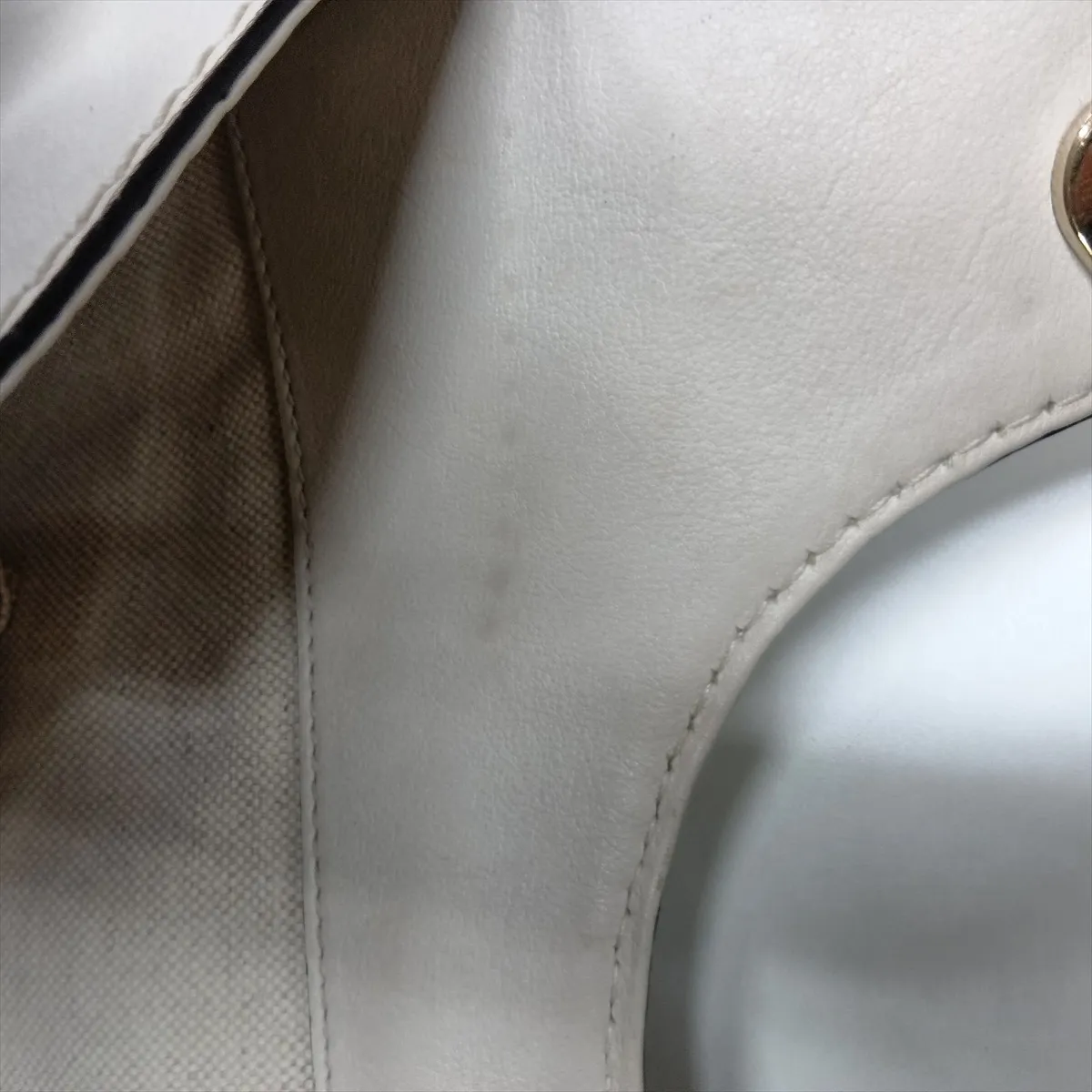 Stirrup Leather Handbag, White, 277514 — view 14