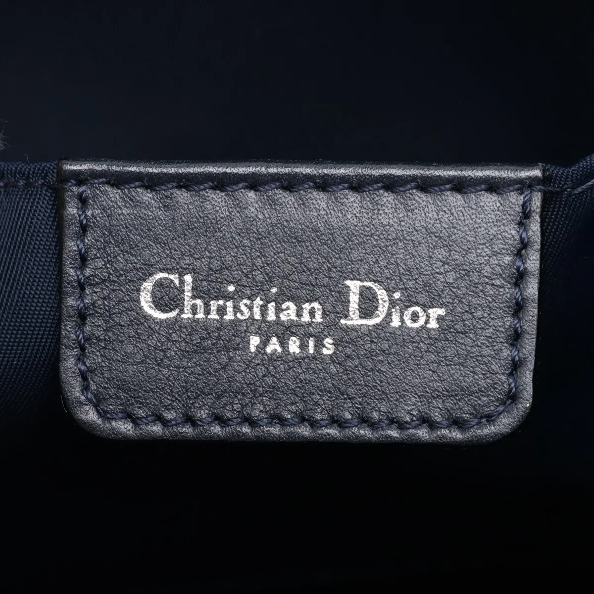 Trotter Canvas x Leather Shoulder Bag, Navy, Aftermarket Leather Zipper Pull — view 8
