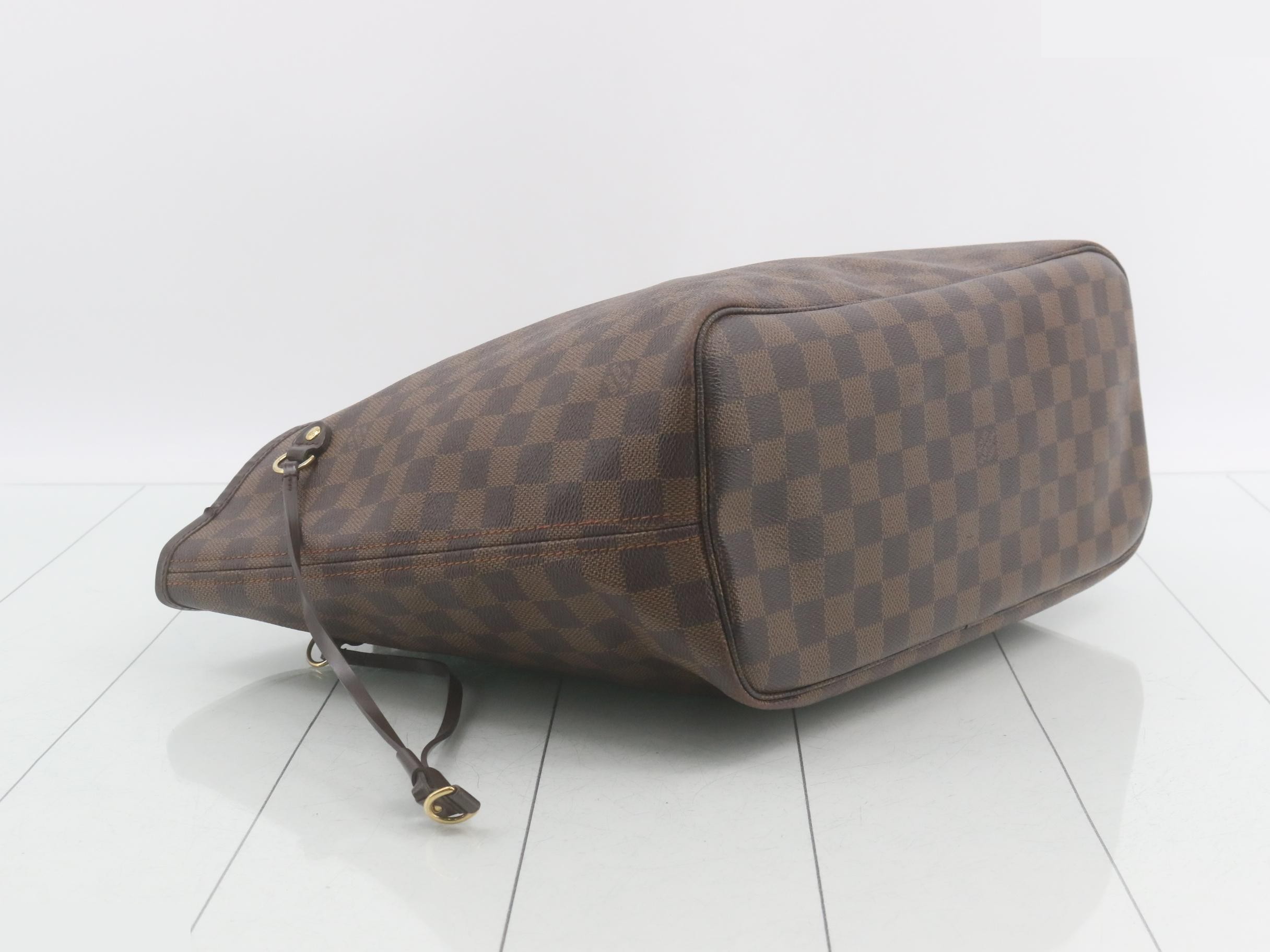 Neverfull MM Damier Ebene Brown Tote Bag — view 5