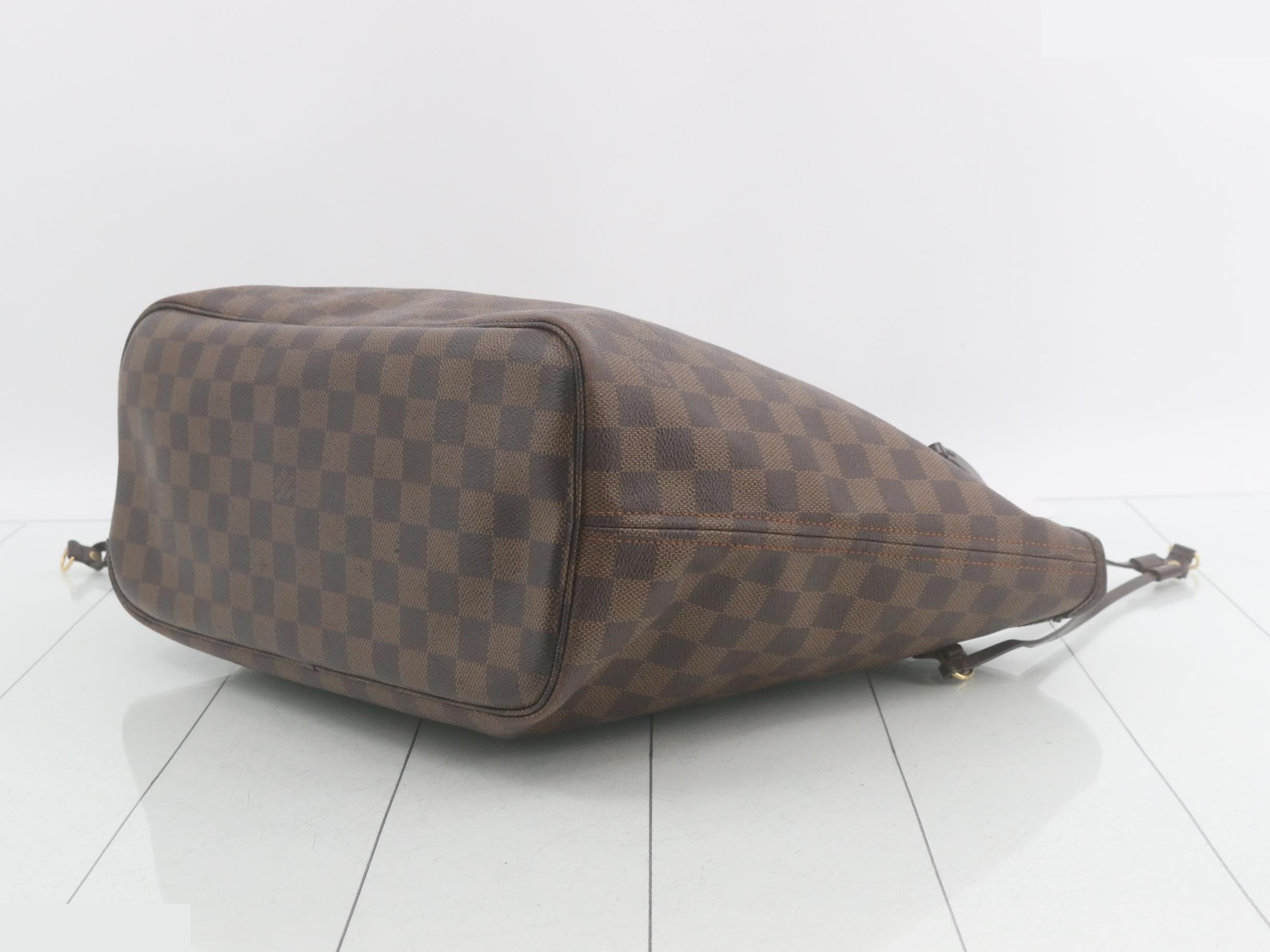 Neverfull MM Damier Ebene Brown Tote Bag — view 6