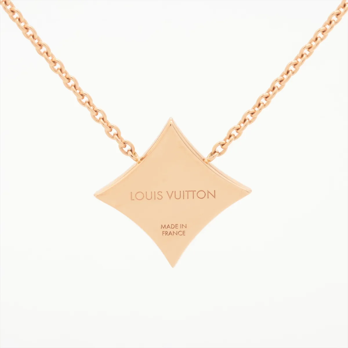 Monogram Star Nacre Shell Pendant Necklace, 750 (PG), 6.3g, 390467 — view 2