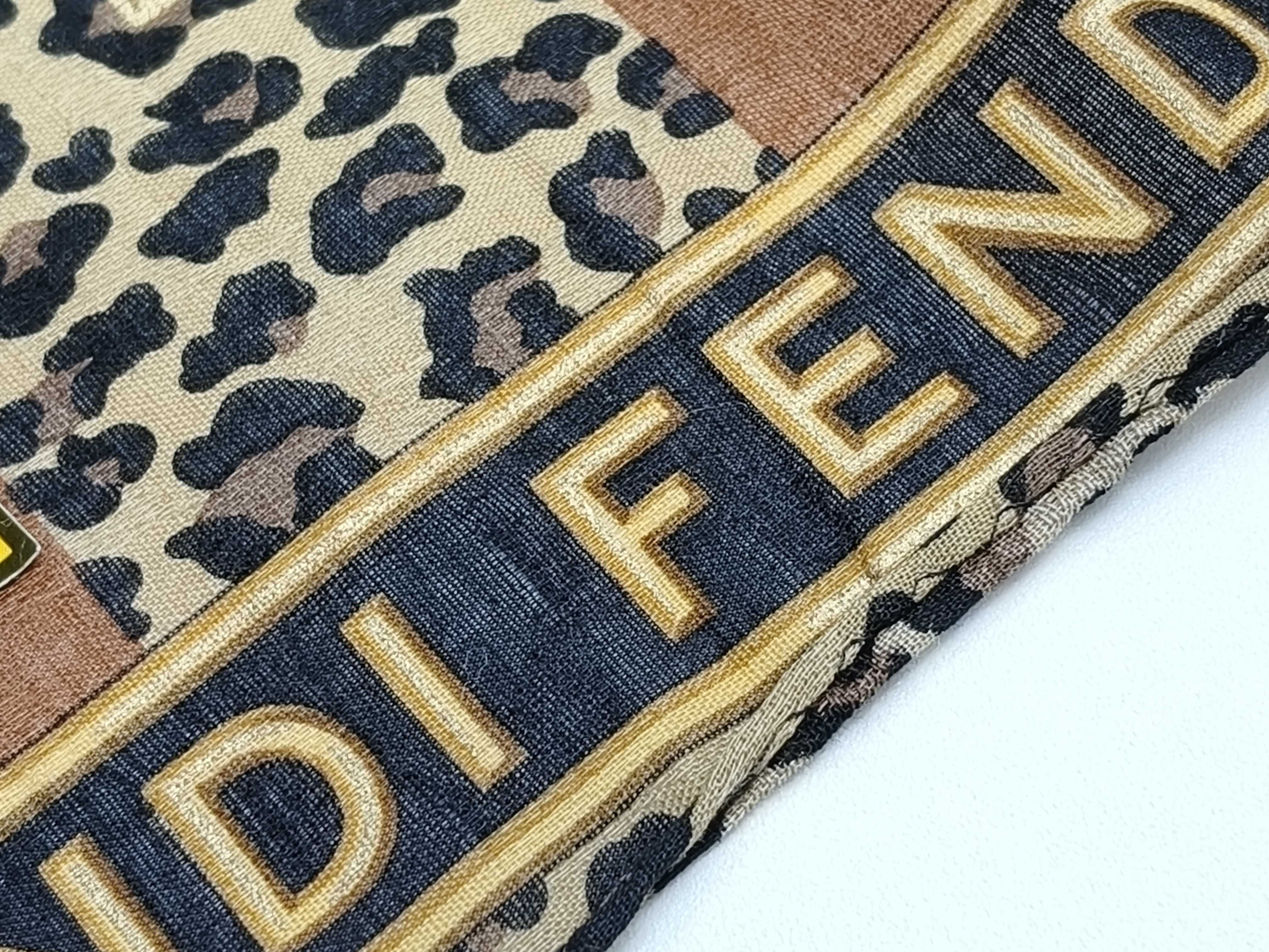 Zucca pattern Fendi handkerchief scarf with sticker FF Zucca border logo leopard print other accessories — view 11