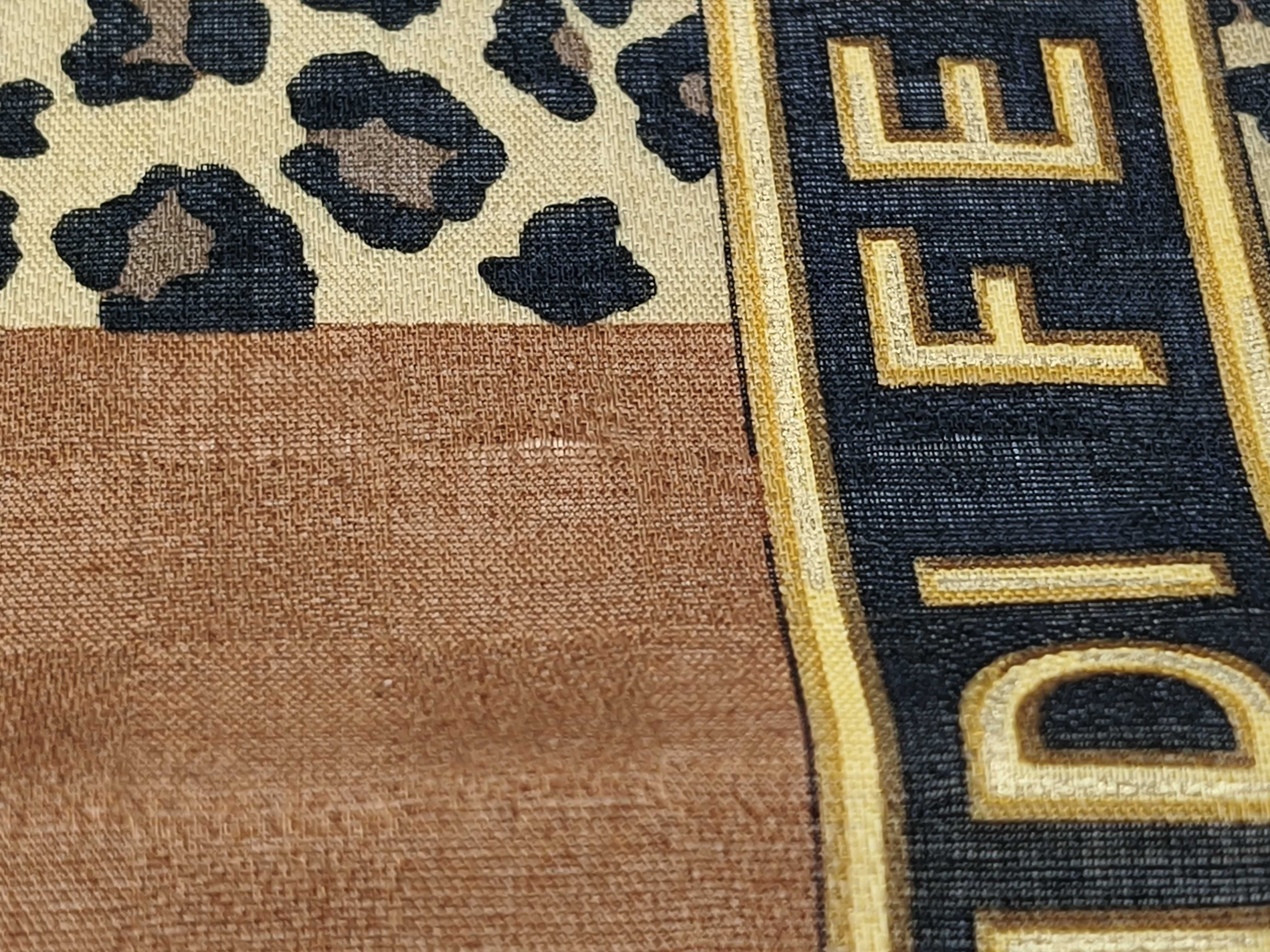 Zucca pattern Fendi handkerchief scarf with sticker FF Zucca border logo leopard print other accessories — view 10