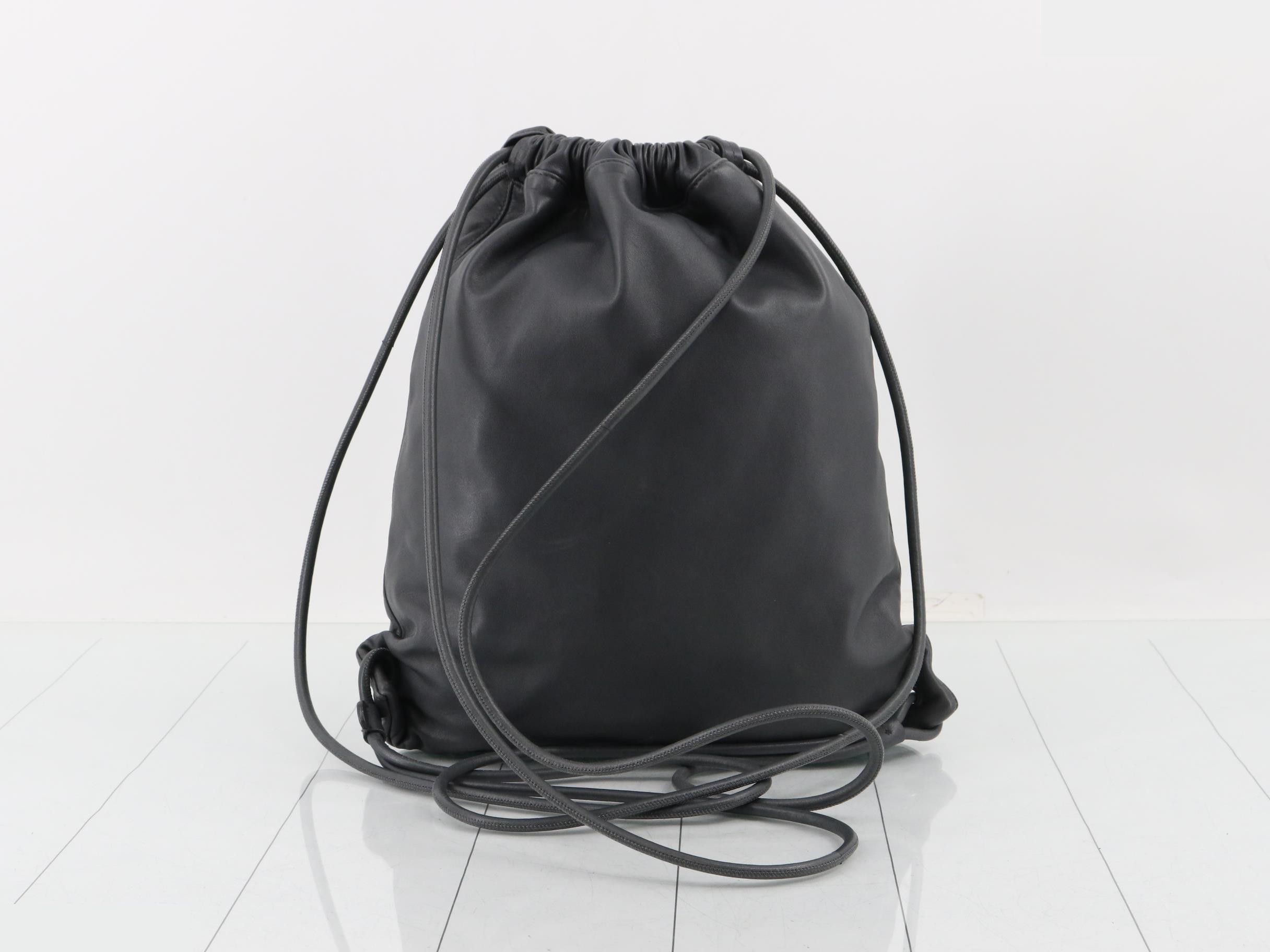 Teddy Backpack, Calf Leather, Gray — view 2
