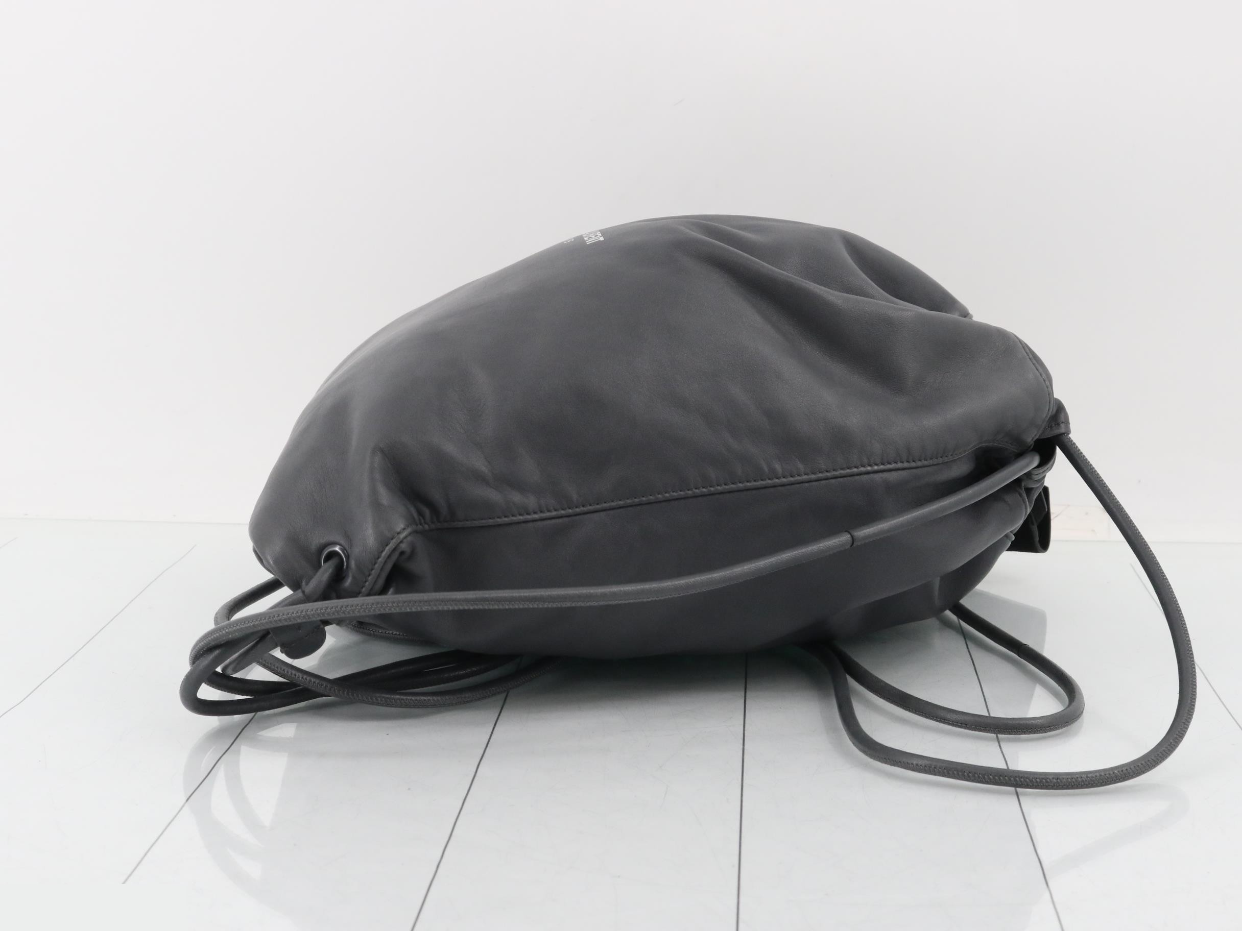 Teddy Backpack, Calf Leather, Gray — view 3