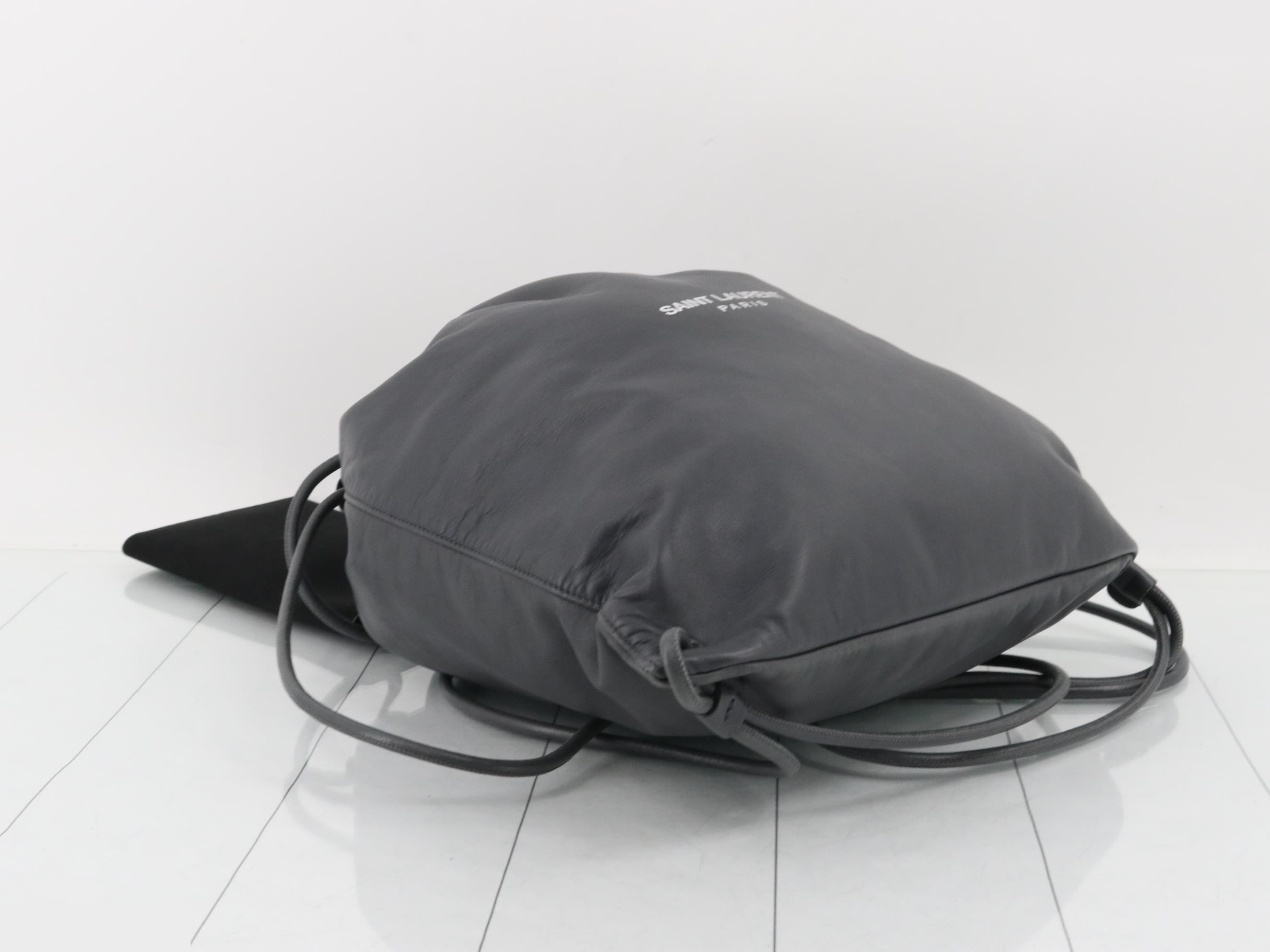 Teddy Backpack, Calf Leather, Gray — view 5