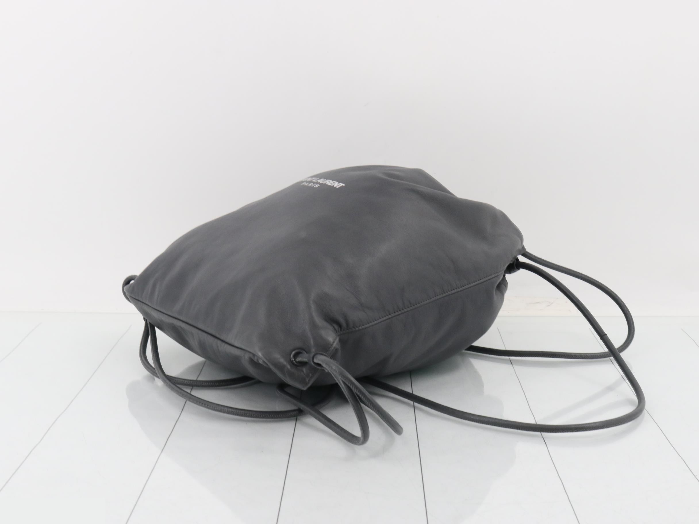Teddy Backpack, Calf Leather, Gray — view 6