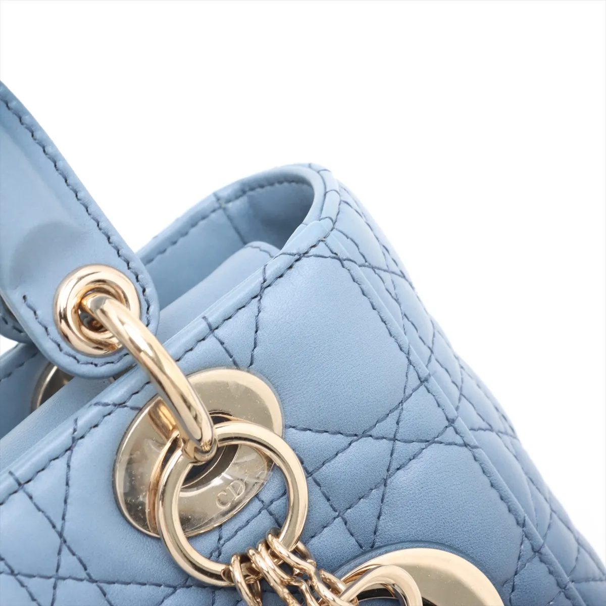 Cannage My Lady Dior Leather 2WAY Handbag Blue — view 11