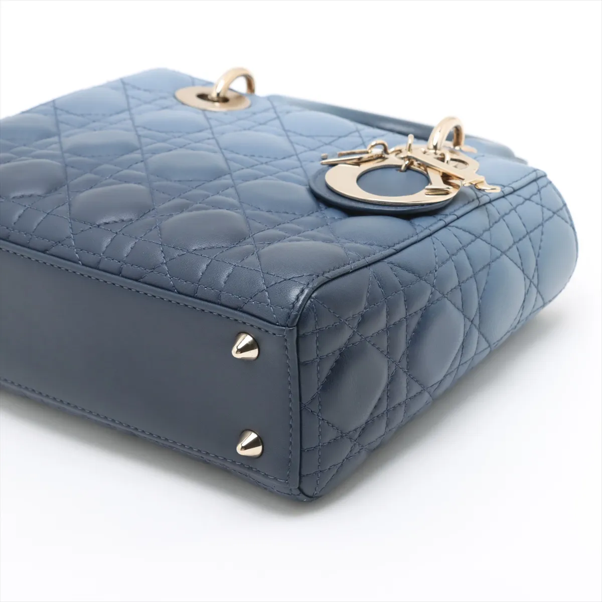 Cannage My Lady Dior Leather 2WAY Handbag Blue — view 3