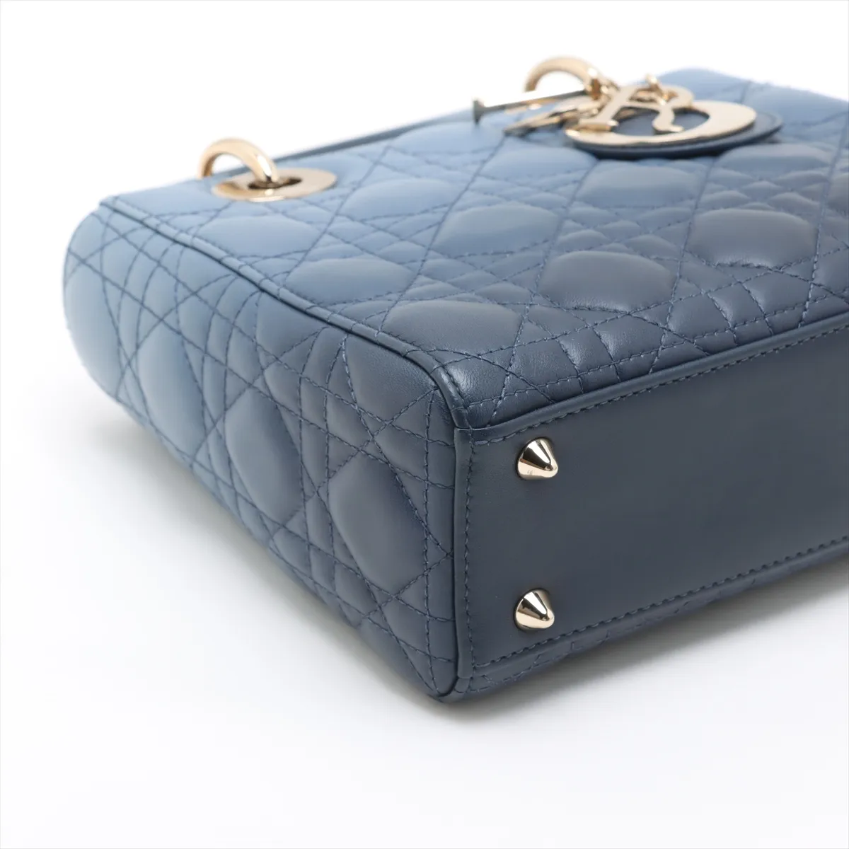 Cannage My Lady Dior Leather 2WAY Handbag Blue — view 4