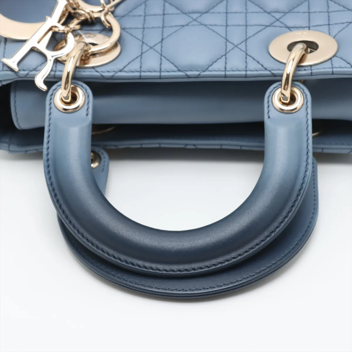Cannage My Lady Dior Leather 2WAY Handbag Blue — view 5