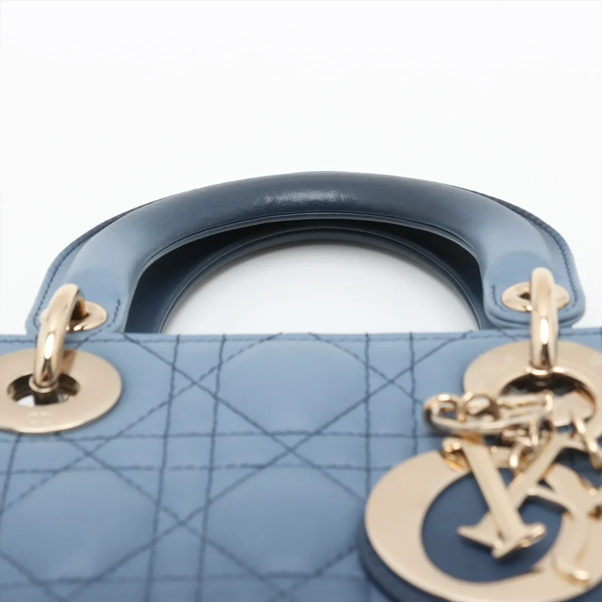 Cannage My Lady Dior Leather 2WAY Handbag Blue — view 6