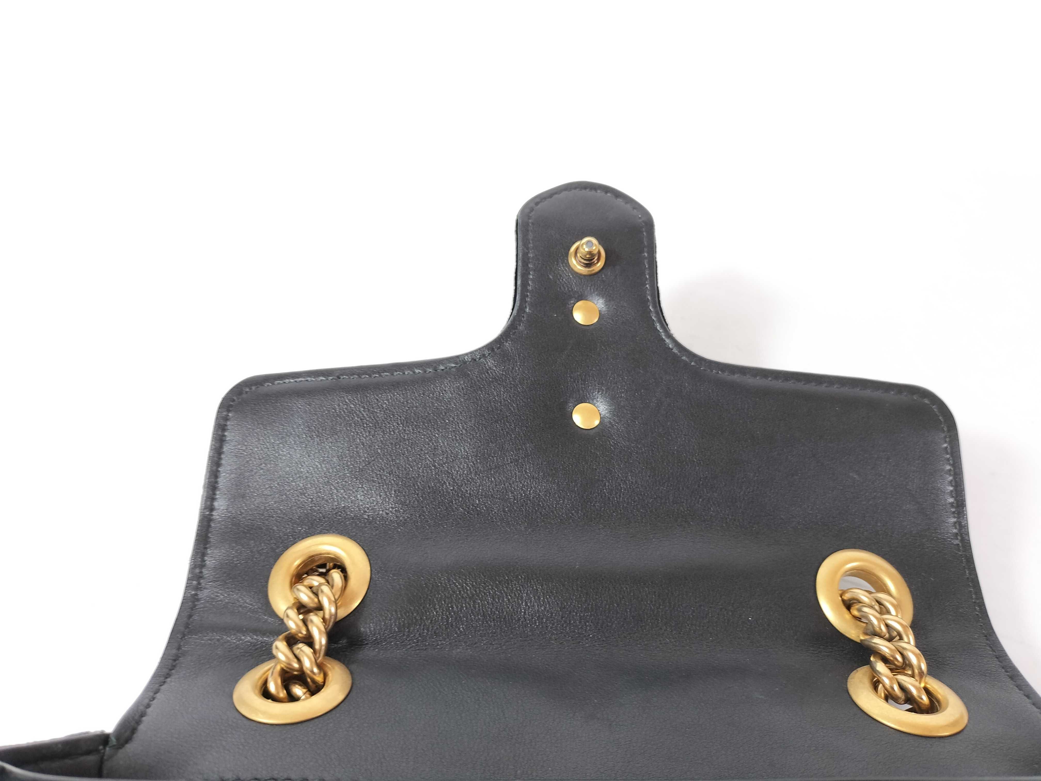 Marmont Chain Shoulder Bag, Black Leather Shoulder Bag — view 11