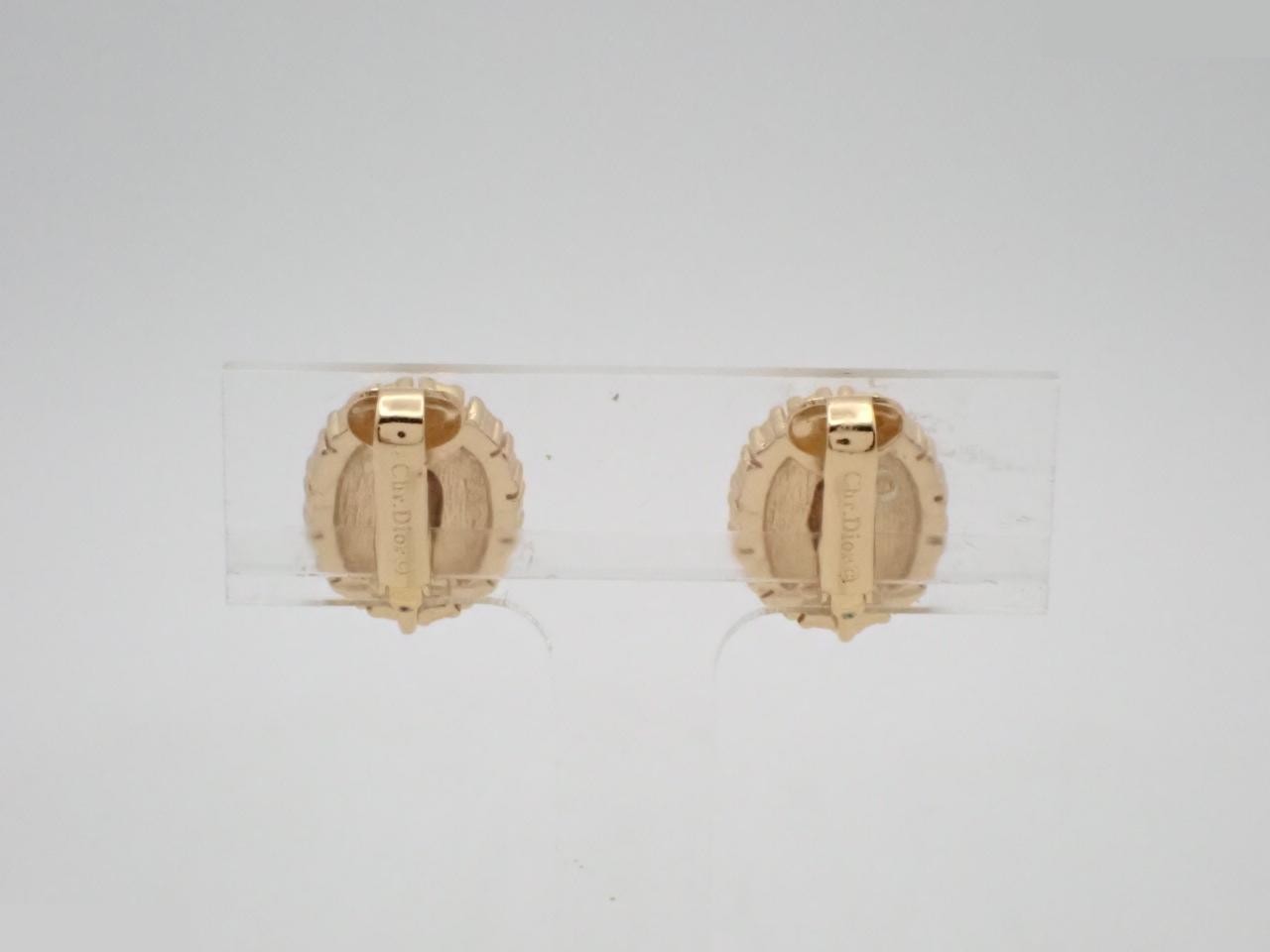 Rhinestone and colored stone earrings — view 2