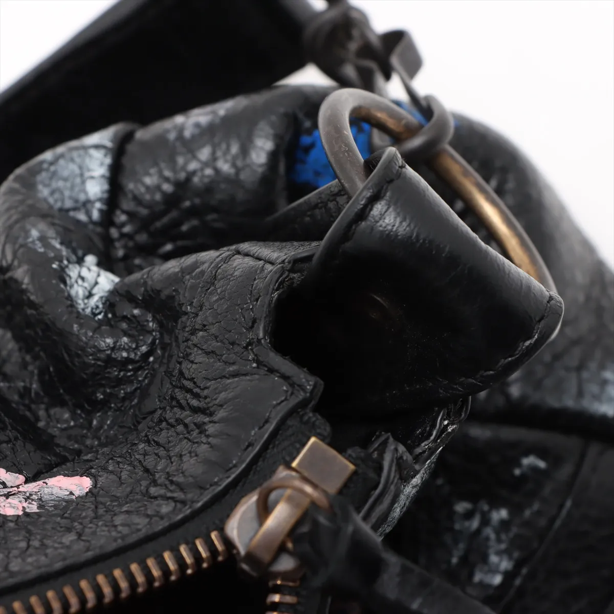 Balenciagal City Small Leather 2WAY Handbag Black 866057 — view 12