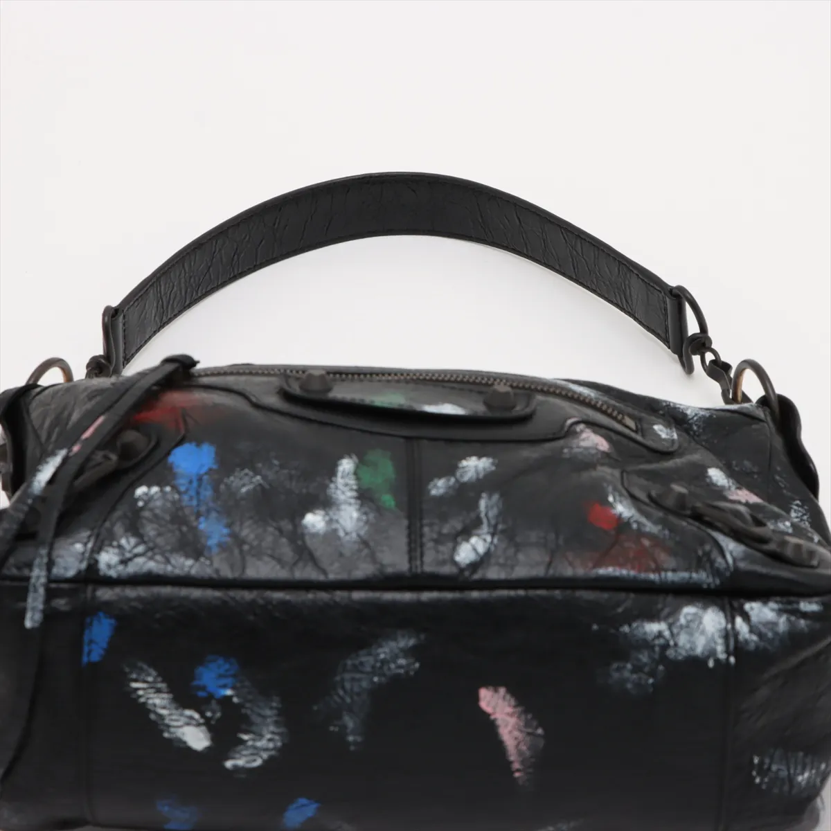 Balenciagal City Small Leather 2WAY Handbag Black 866057 — view 6