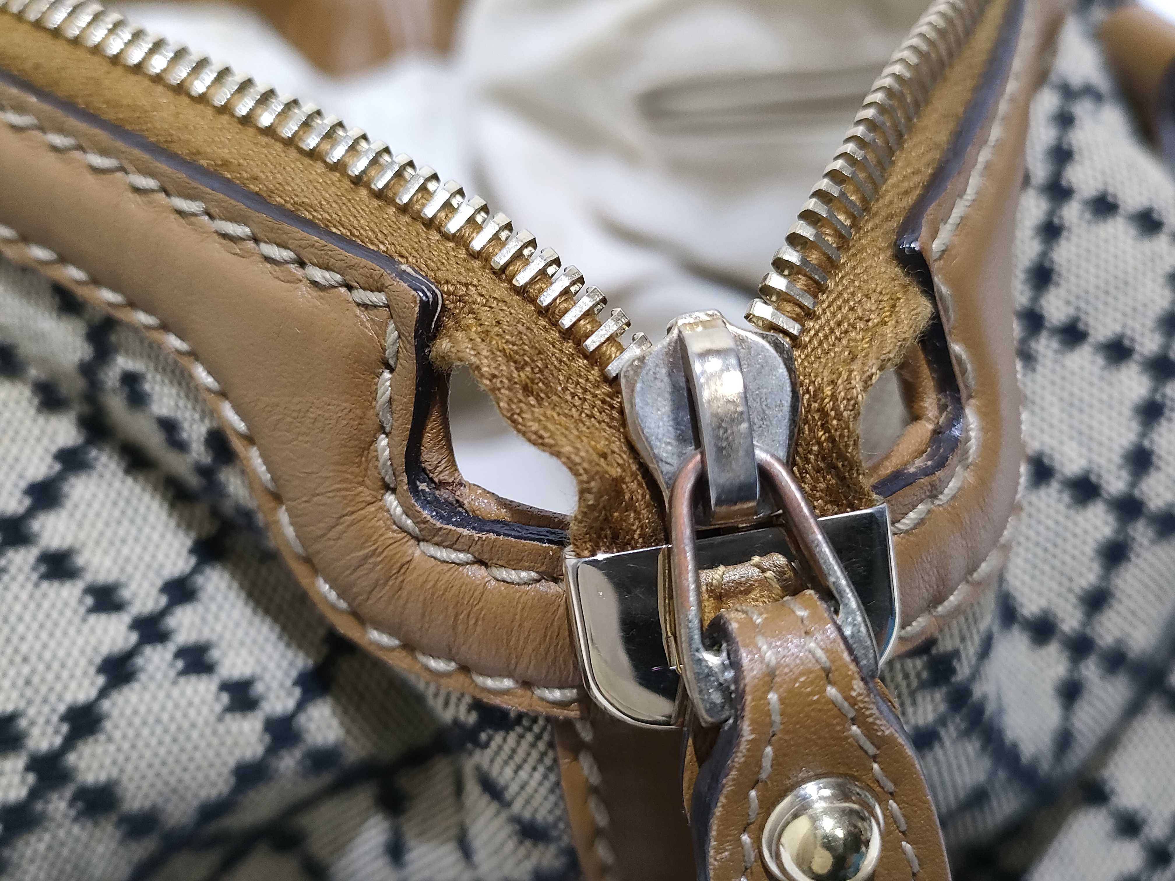 Diamante Sukey Canvas x Leather 2-Way Handbag Beige x Black 247902 Handbag — view 13