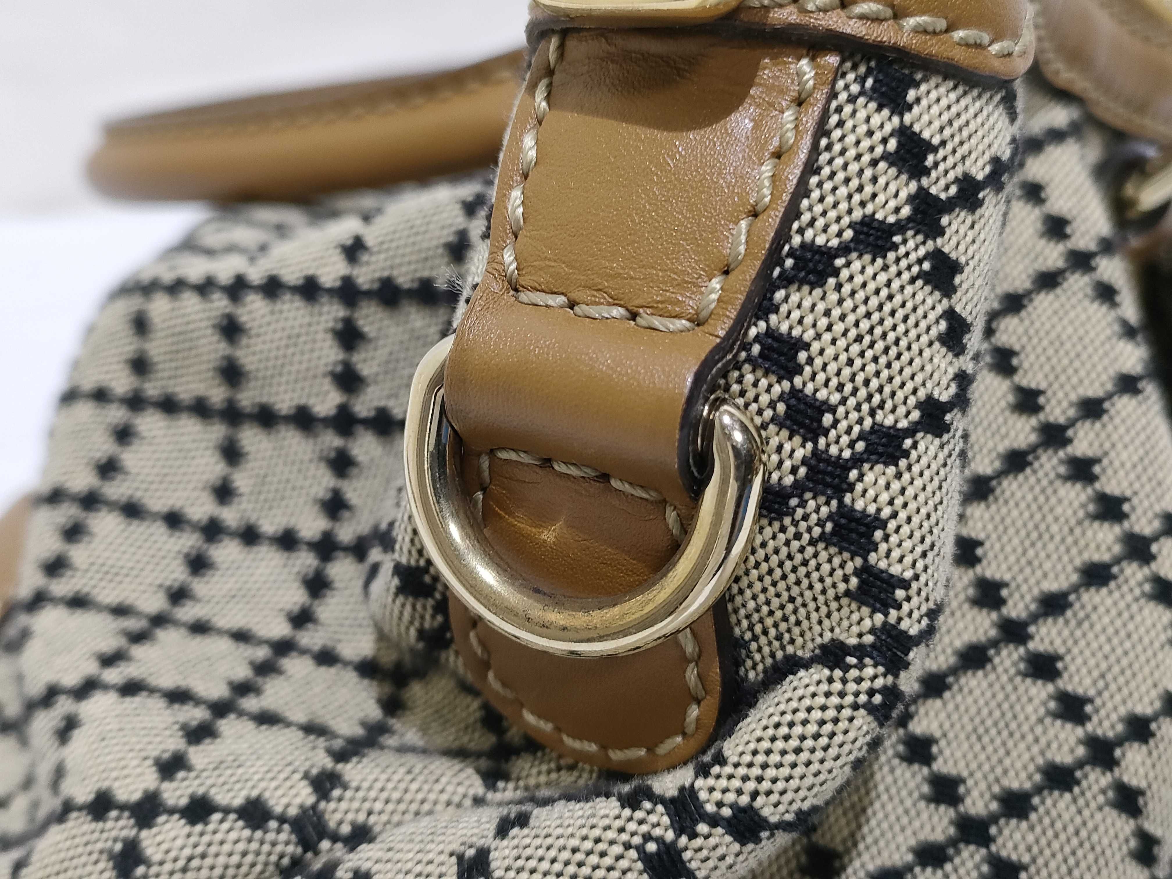 Diamante Sukey Canvas x Leather 2-Way Handbag Beige x Black 247902 Handbag — view 15