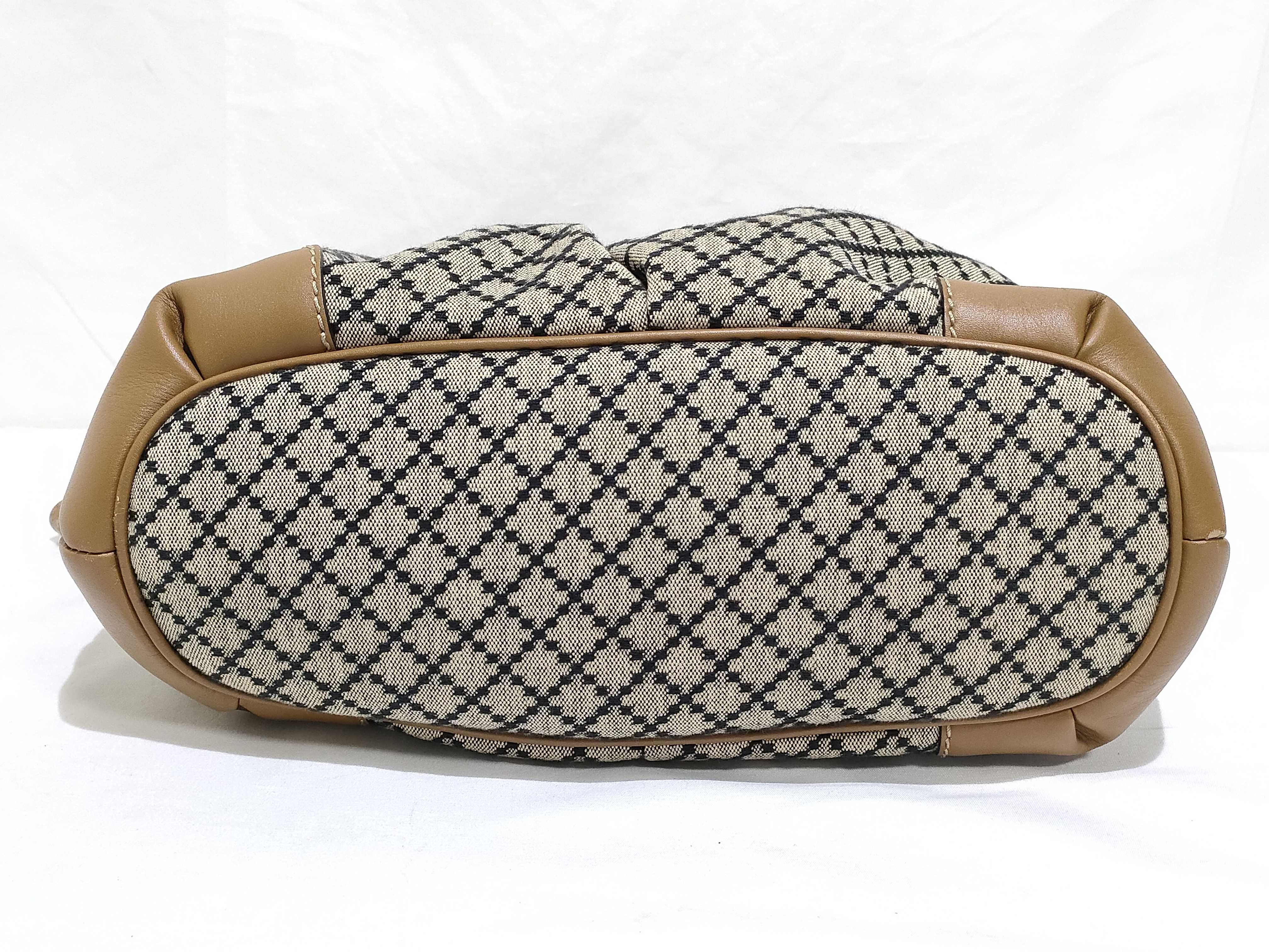 Diamante Sukey Canvas x Leather 2-Way Handbag Beige x Black 247902 Handbag — view 7
