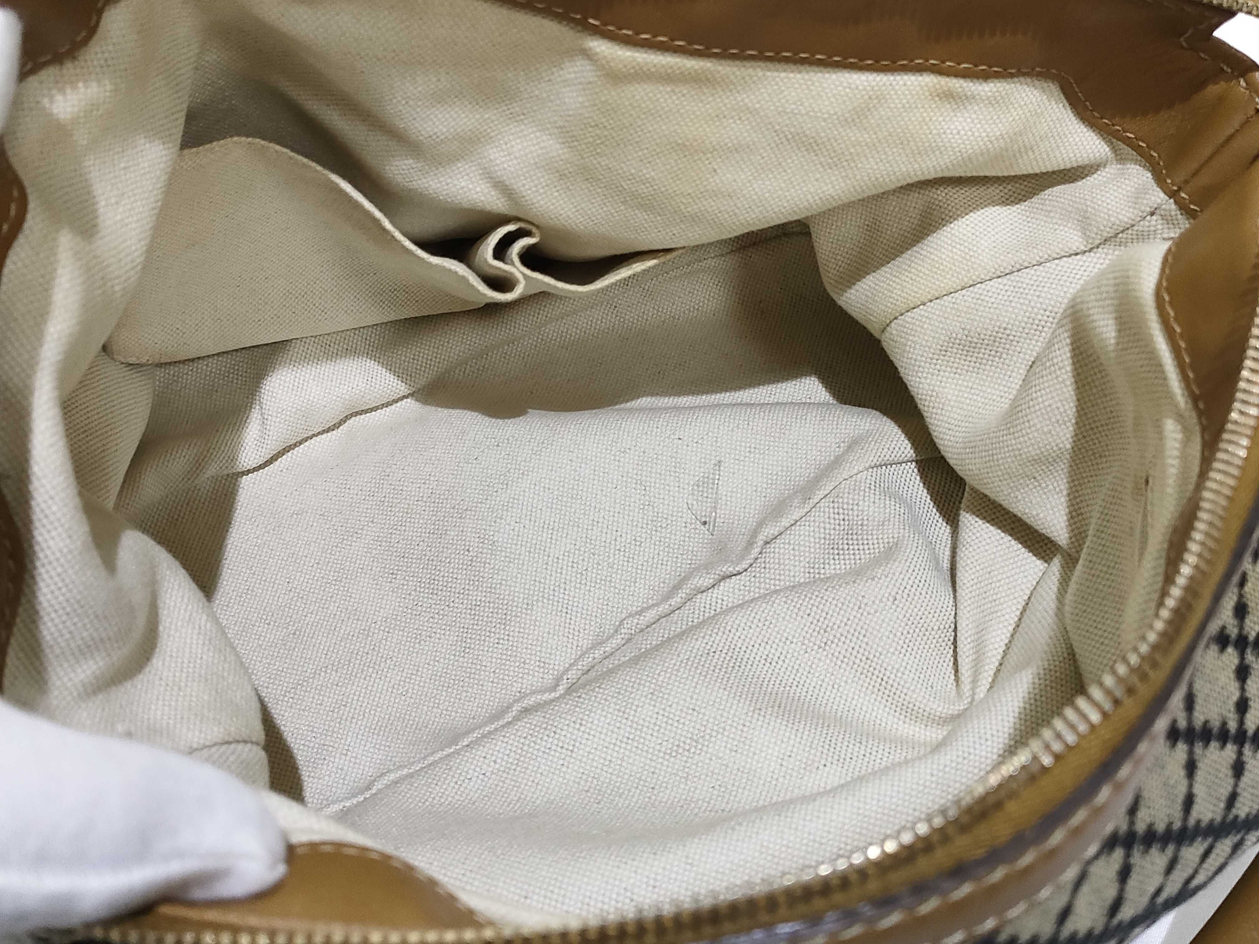 Diamante Sukey Canvas x Leather 2-Way Handbag Beige x Black 247902 Handbag — view 9
