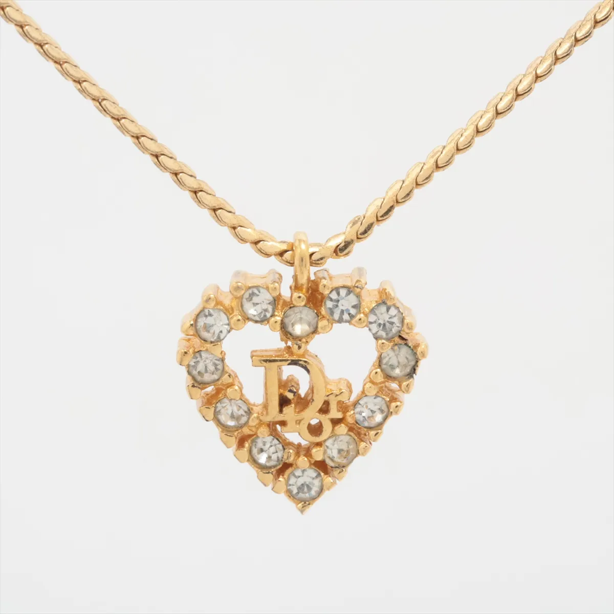 Logo Necklace GP x Rhinestone Gold — view 2