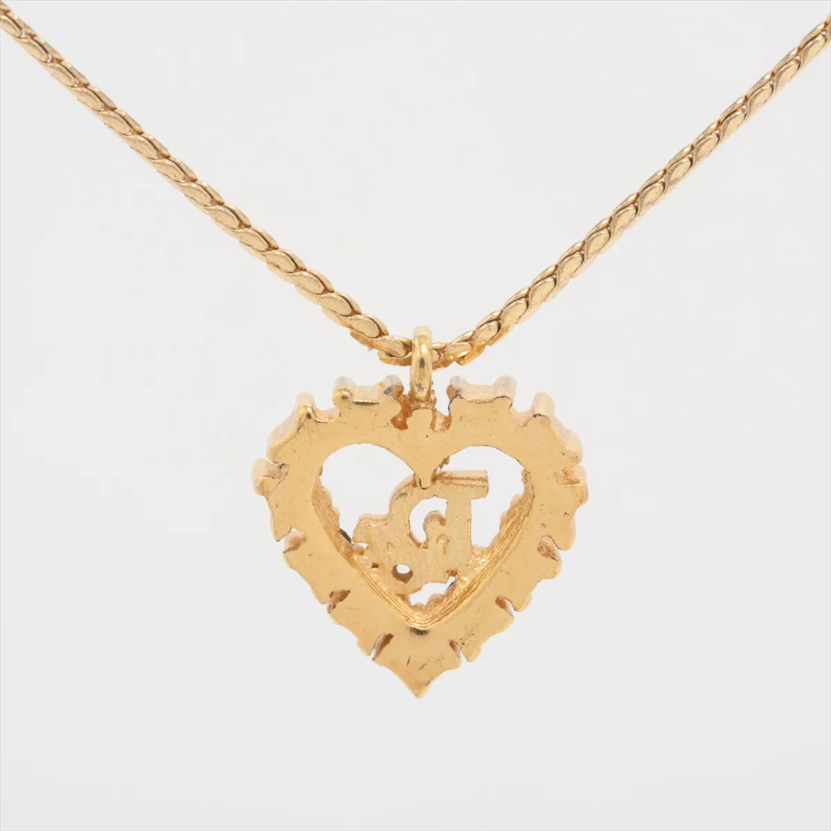Logo Necklace GP x Rhinestone Gold — view 3