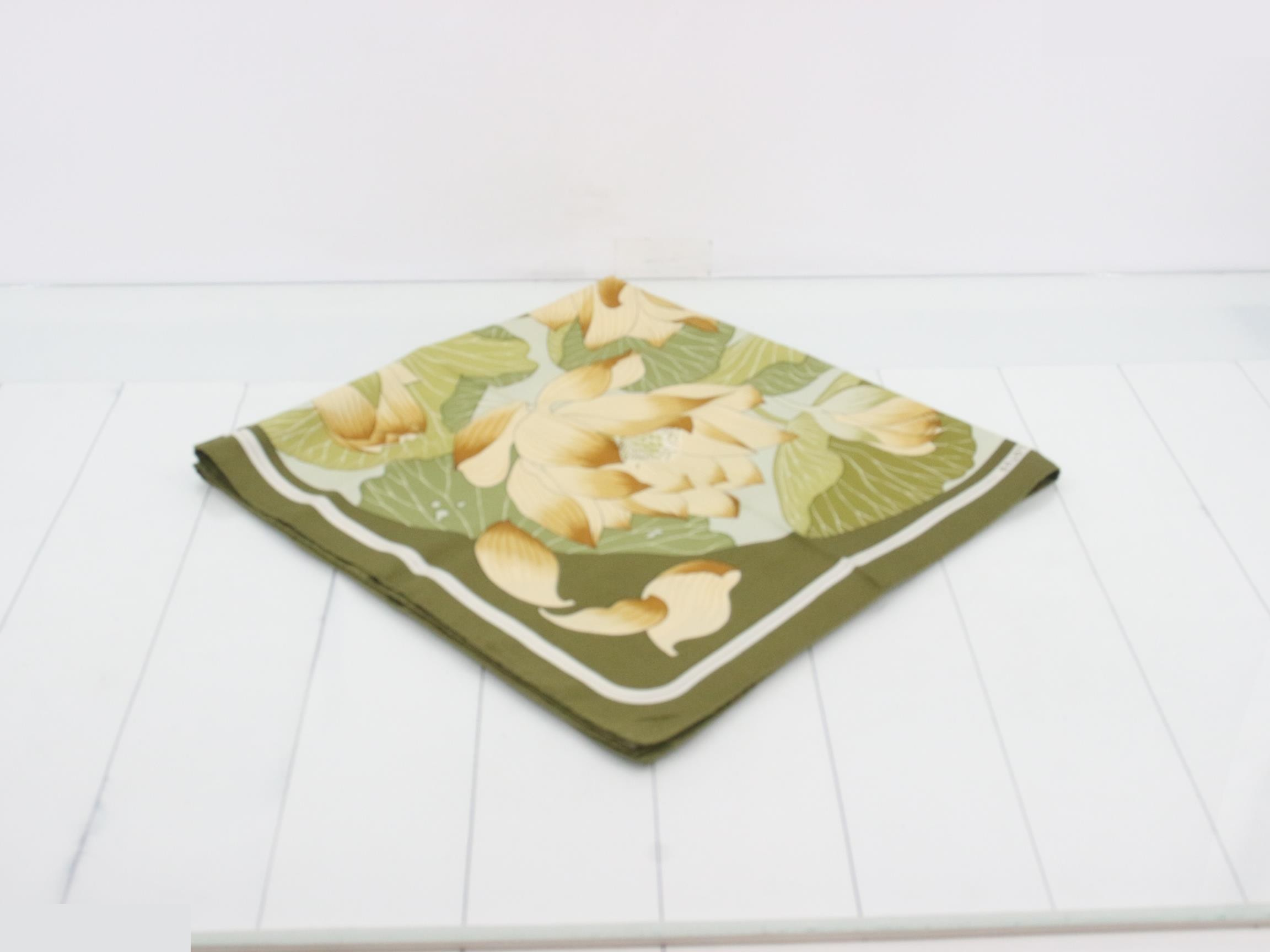 Carre 90 Lotus Flower Silk Scarf — view 2