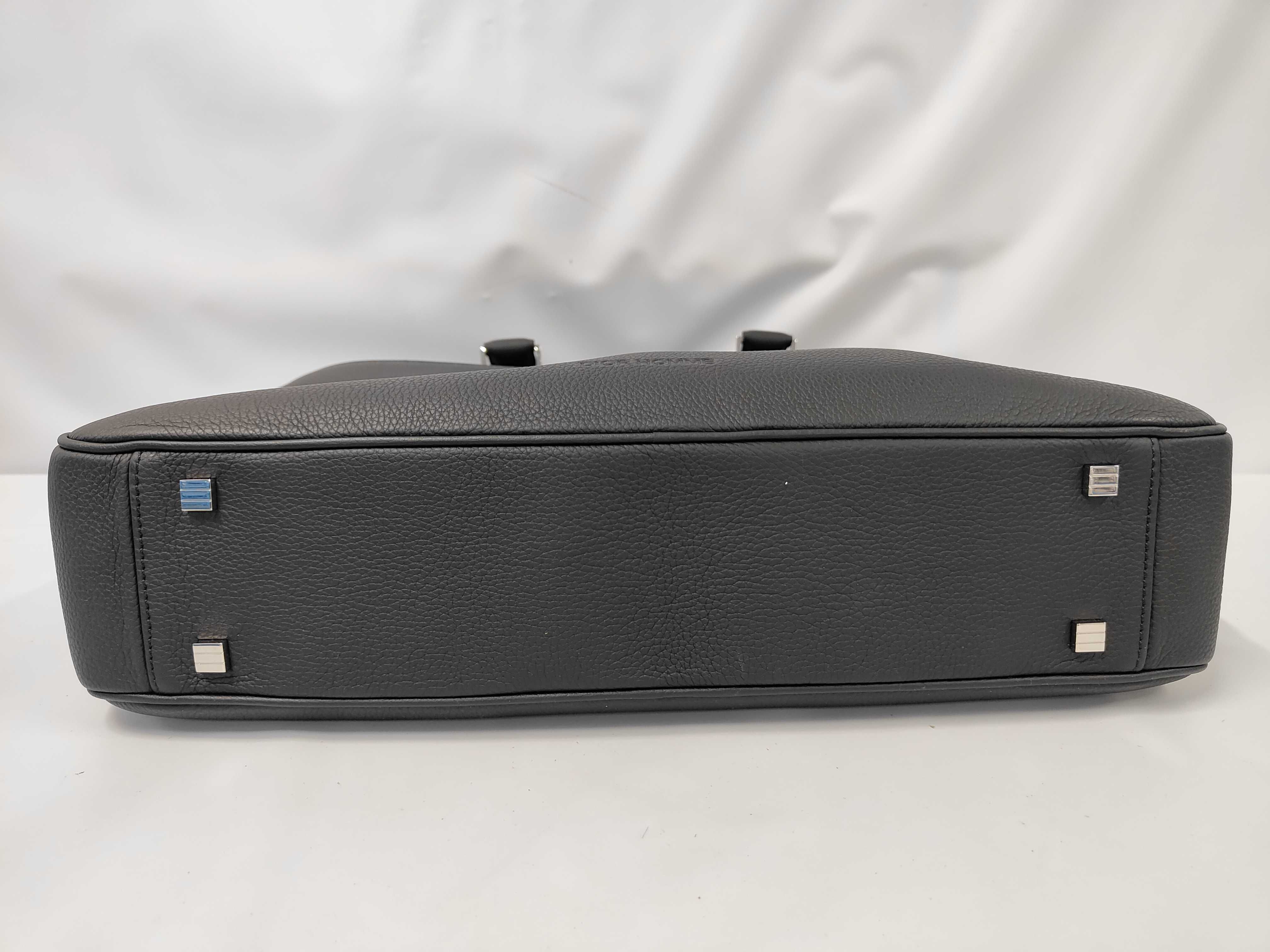 Black Leather Briefcase Business Bag — view 3