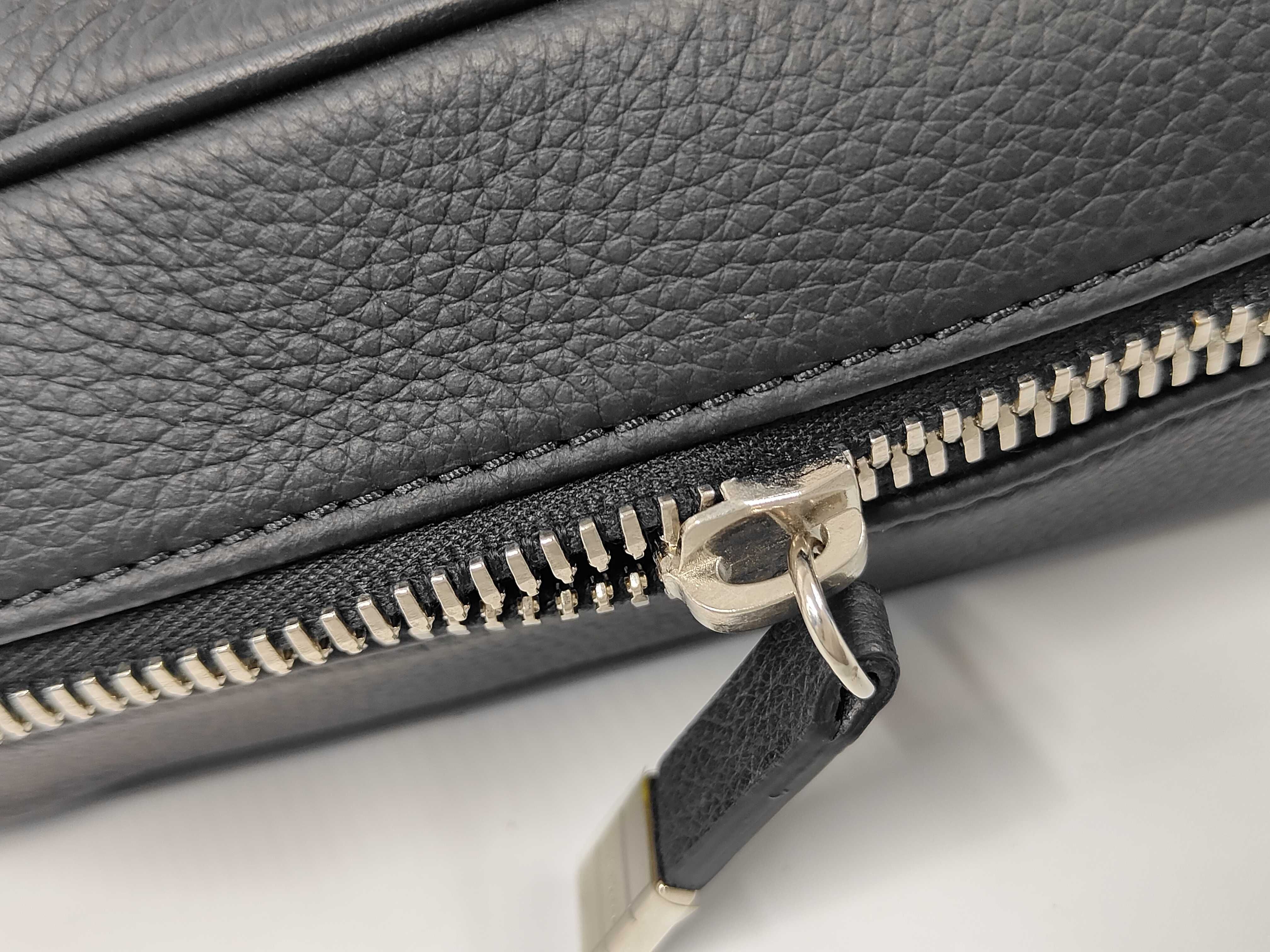 Black Leather Briefcase Business Bag — view 8